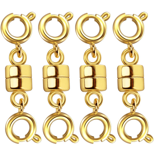 Dailyacc Magnetic Necklace Clasps and Closures, Double Open Bracelet Extender for Jewelry Converters Clasp (14k Gold, Silver)
