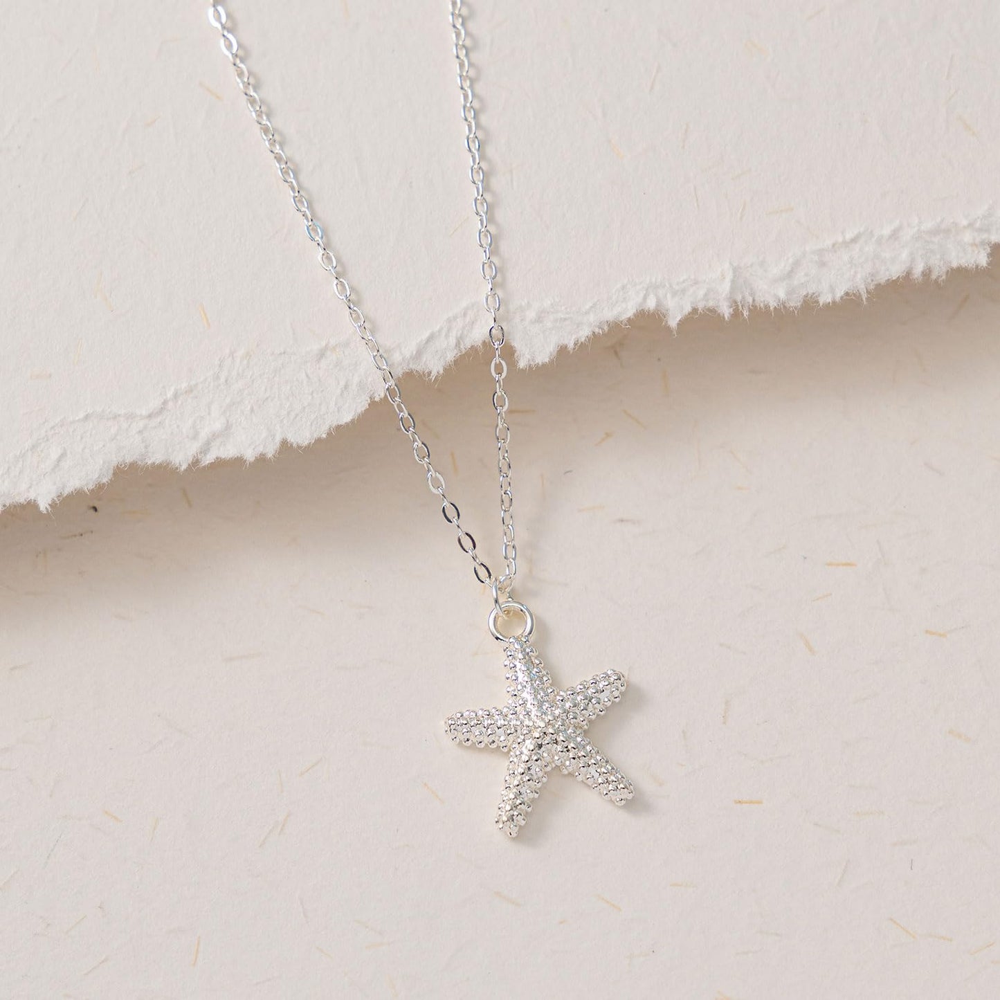 VRIUA Starfish Necklace for Women – 14K White Gold Plated Silver Pendant with Cubic Zirconia – Dainty Ocean Jewelry Gift for Beach Lover