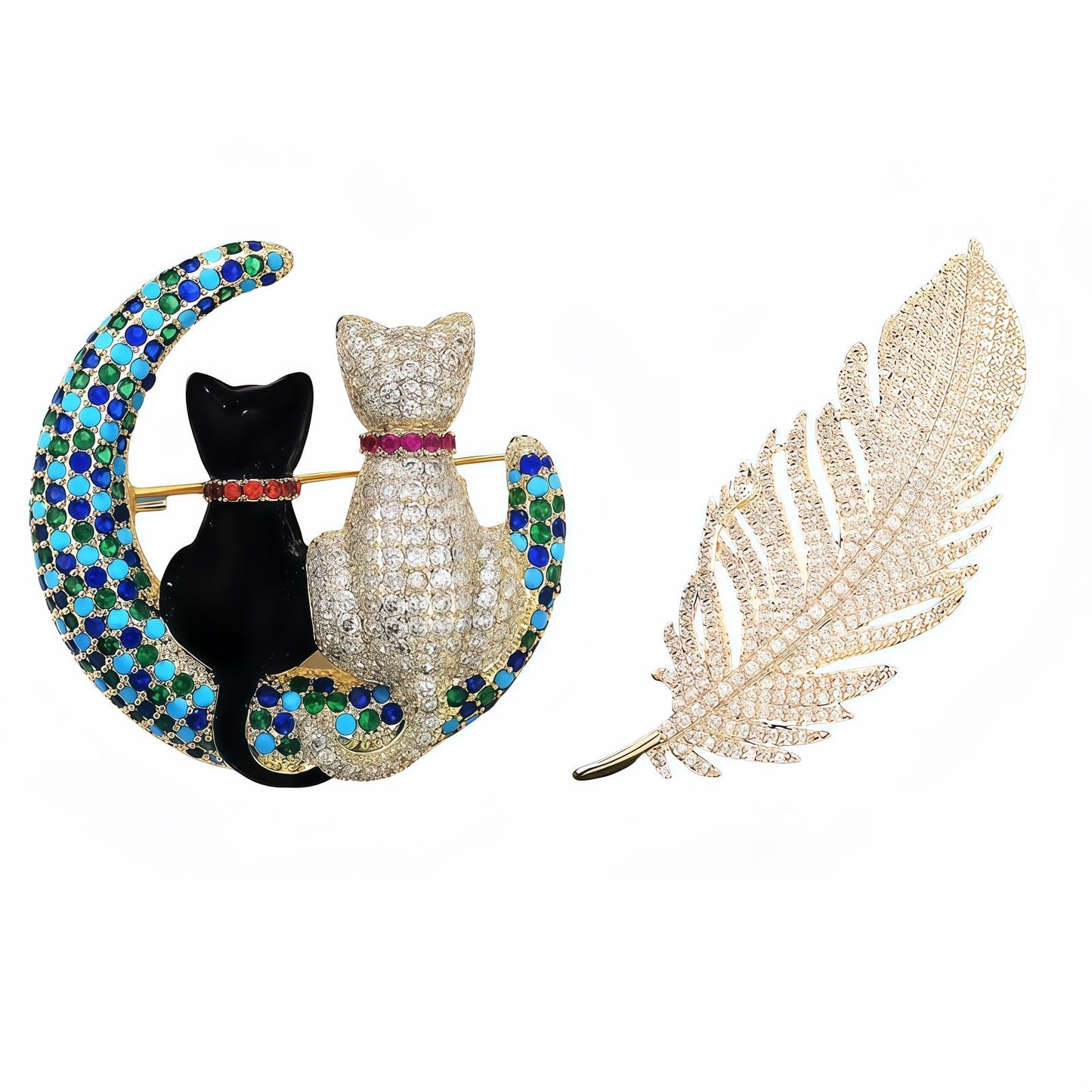 Yaximhozz 2pcs Rhinestone Brooch Pin for Women Dress Elegant Stylish Crystal Brooches Fashion Accessories Pins Lapel Boutonniere Ideas Wedding Christmas Birthday Jewelry Easter Gift (04 Blue/Gold)