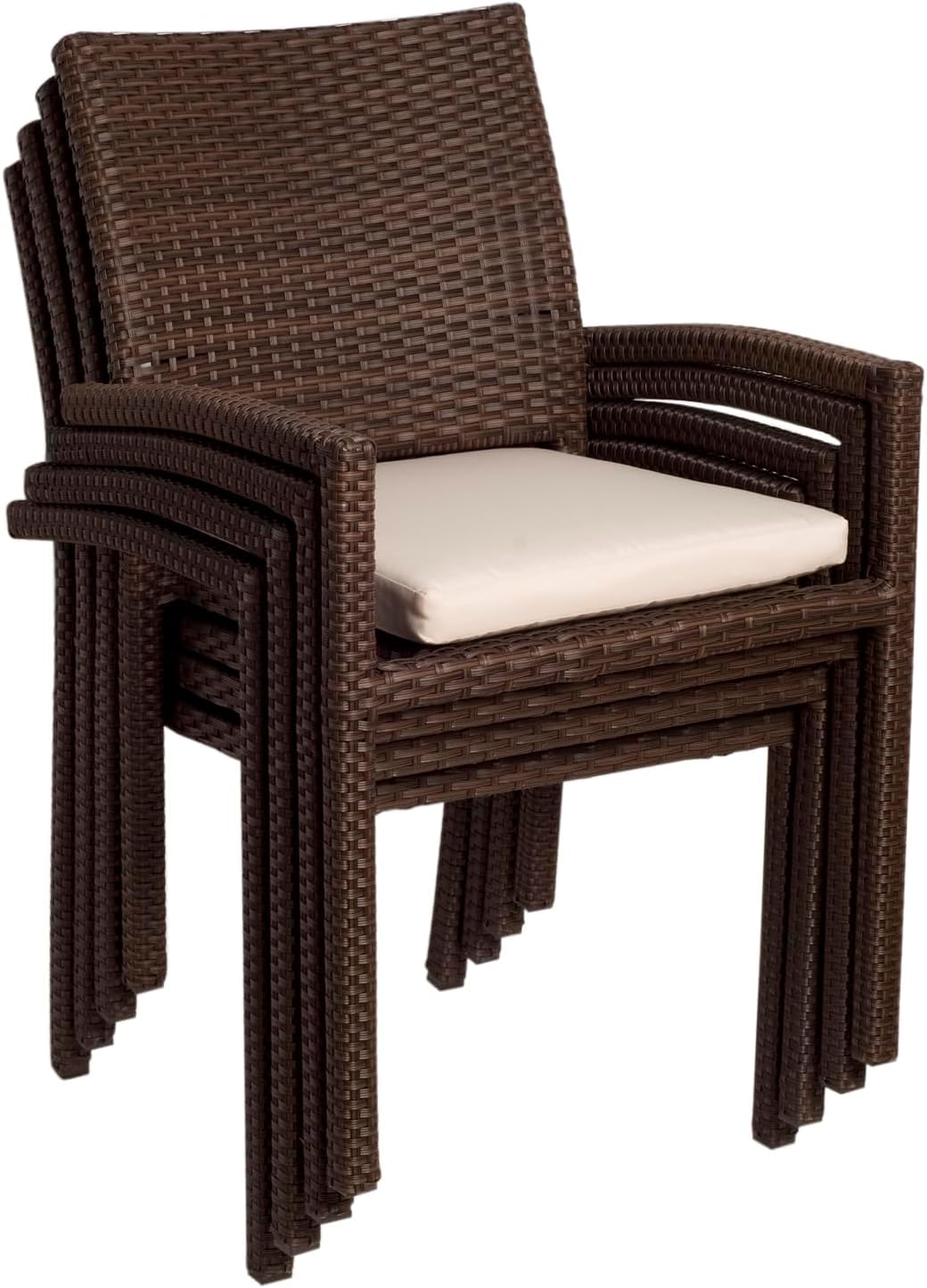 Amazonia Jefferson 11-Piece Patio Extendable Dining Table Set | Brown Wicker Chairs with Cushion | Ideal for Outdoors and Indoors