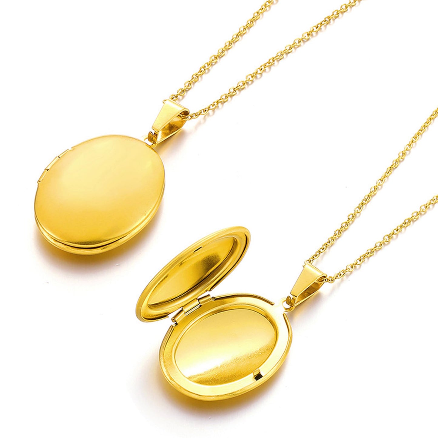 PHOCKSIN Gold Oval Locket Necklace For Women Locket Necklace that Hold Pictures For Girlfriend Best Gifts for Birthday Mothers Day