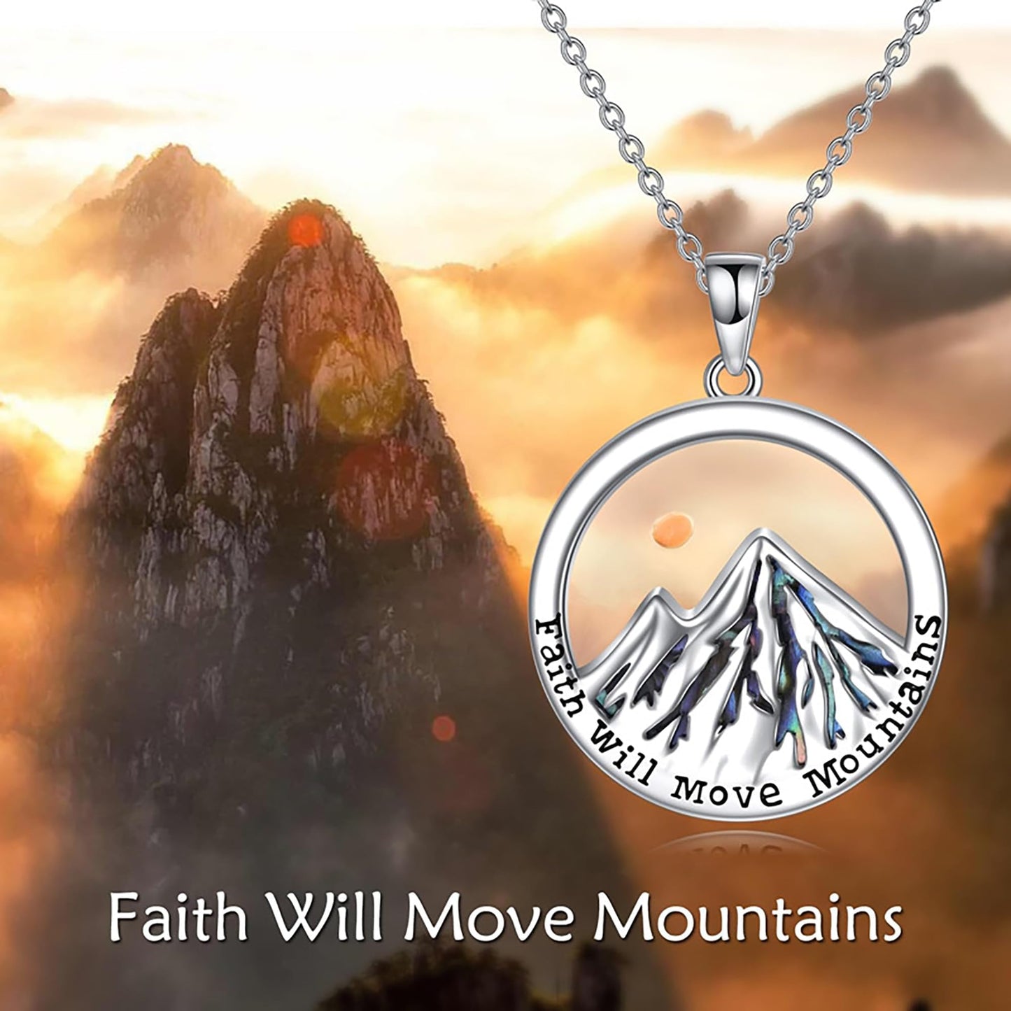 VLIEGEN Mustard Seed Necklace - Stainless Steel Faith Mountain Jewelry for Women & Men styleF