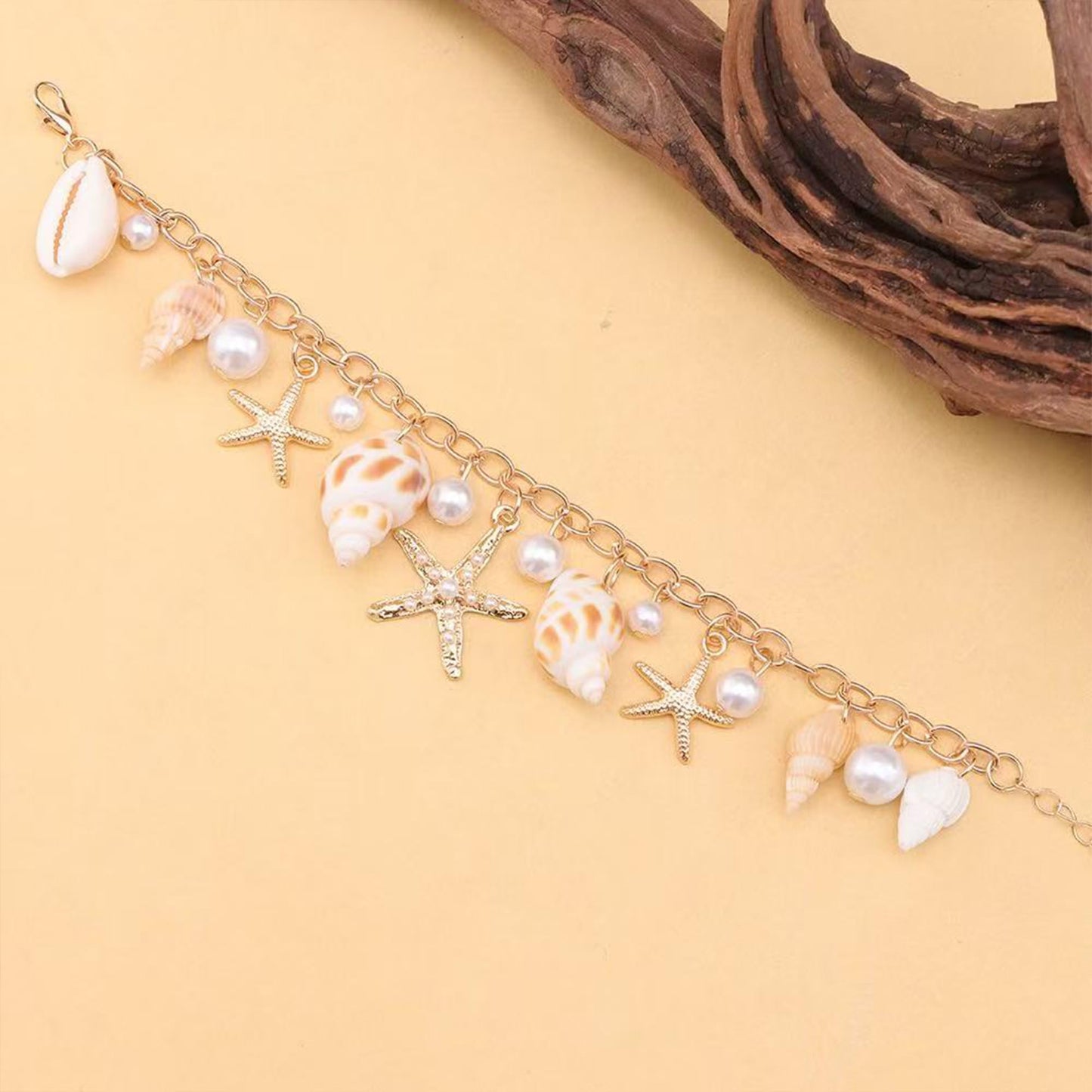 TIANBANGSHI Shell Starfish Necklace Bracelet for Women Conch Statement Chunky Necklace Mermaid Costume Beach Jewelry (necklace)