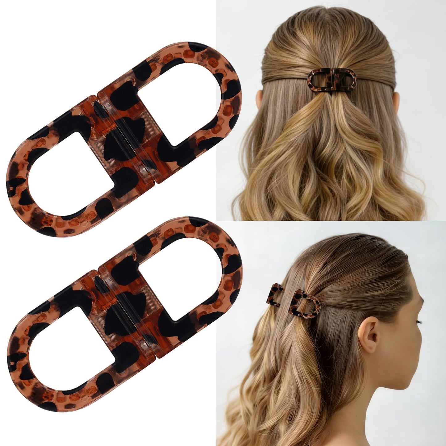 LIHELEI Magnetic Hair Clips, Seamless 2-in-1 Design Strong Hold No-Slip Hair Styling Clips for Women, DIY Cute Magnetic Seamless Hairstyling Accessories (2pcs)