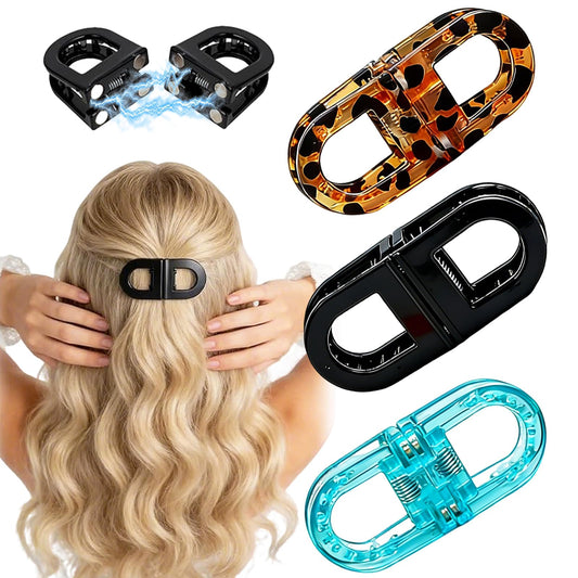 3 Pcs Magnetic Hair Clips, Strong Hold No-Slip Magnetic Hair Styling Clips for Women, No Crease 2-in-1 Design for Easy Everyday Hairstyles, Gentle on All Hair Types