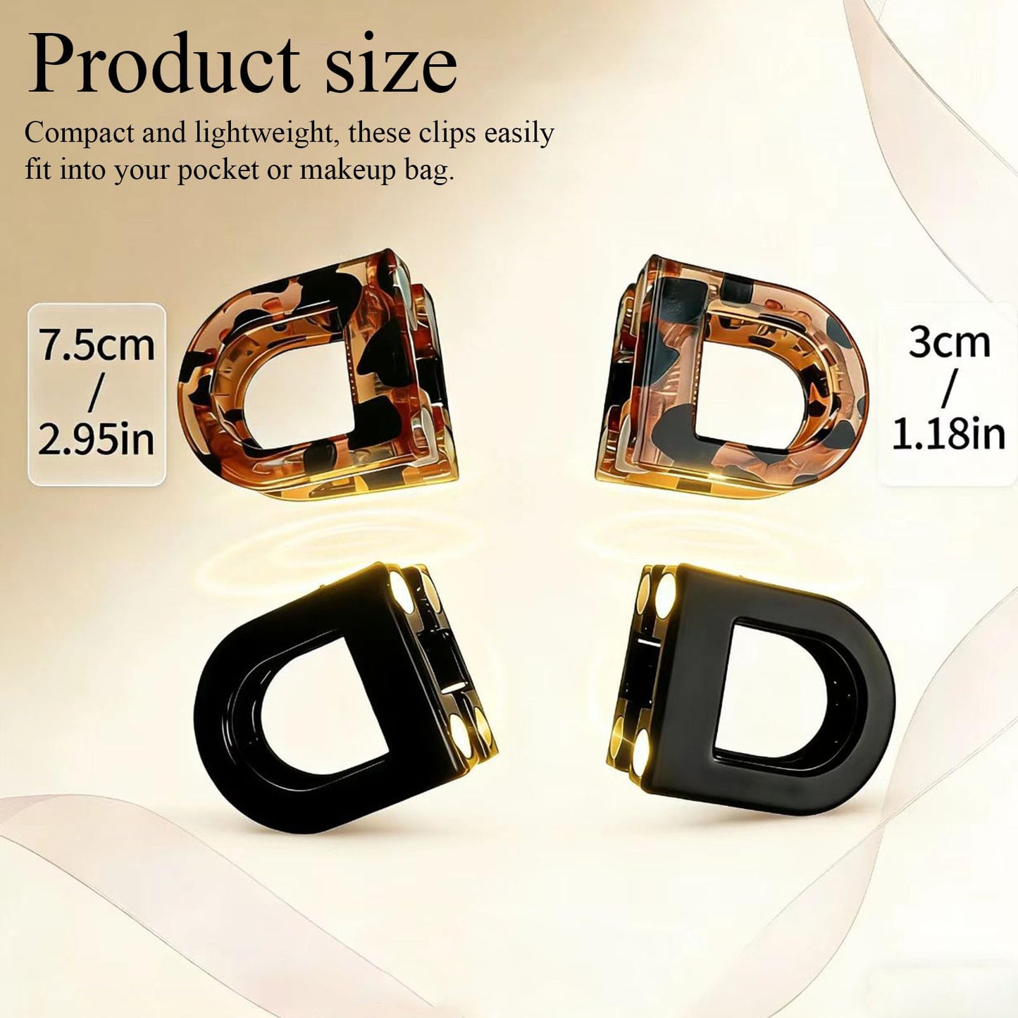 Magnetic Hair Clips,Mini Flat Claw Clips for Women - Lightweight with Firm Hold and Creaseless No Crease for Daily Office