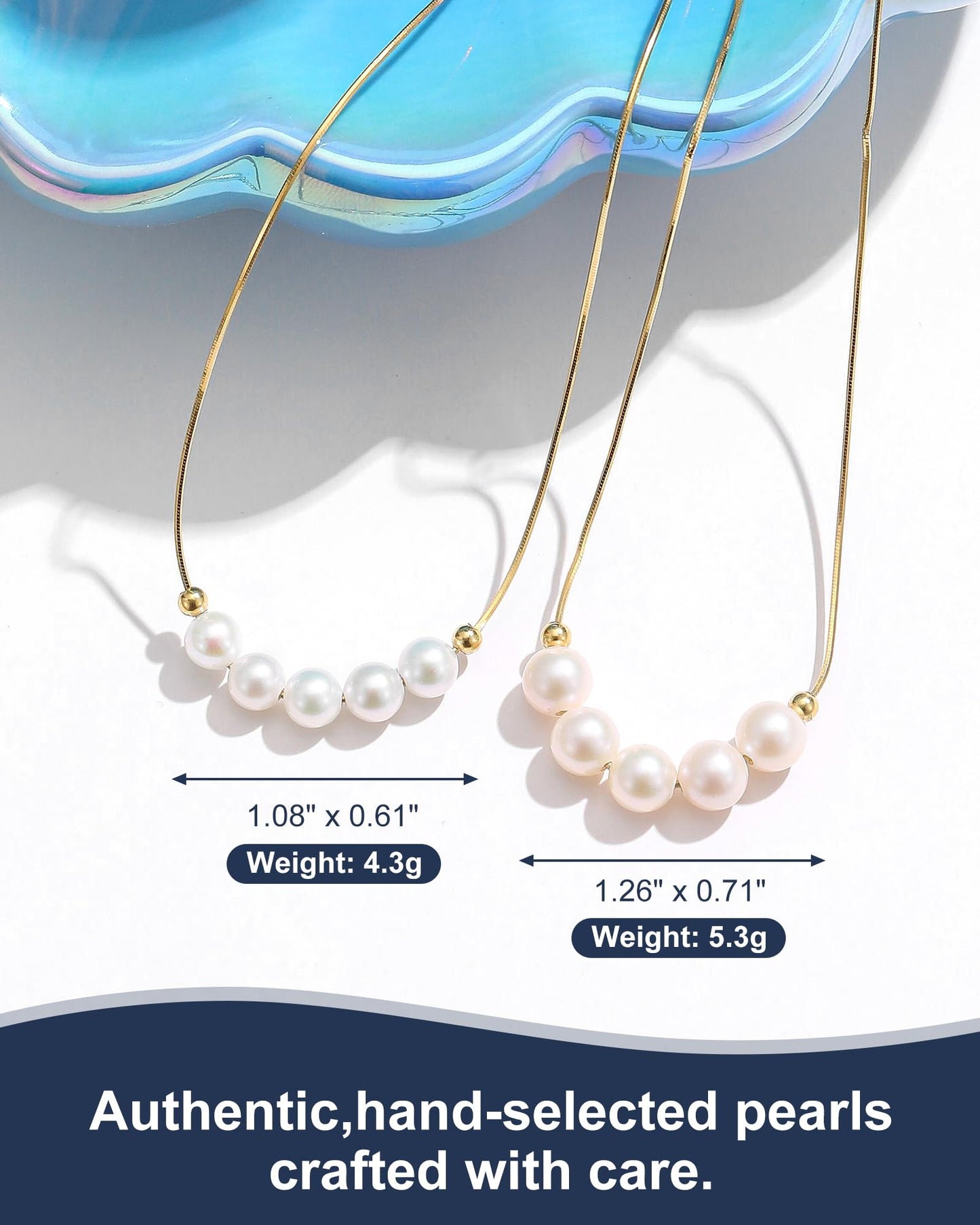 N9NEMUSES Edison Pearl Necklace for Women, 6mm AAAA+ Real Freshwater Cultured Pearl Necklace in 925 Sterling Silver, Anniversary Birthday Mother's Day Jewelry Gifts for Women Wife Mom Girlfriend Her