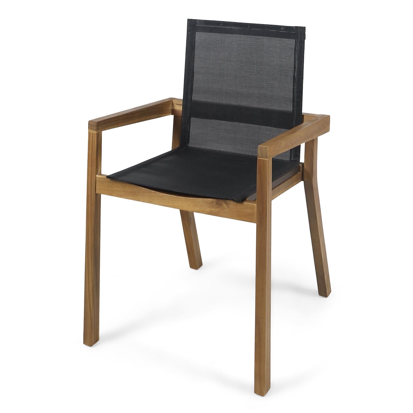 Christopher Knight Home Zion Acacia Wood Outdoor Dining Set for 6, 7 Piece Patio Dining Table and Chair Set, Wooden Outdoor Dining Armchair and Table Set, Teak+Dark Grey