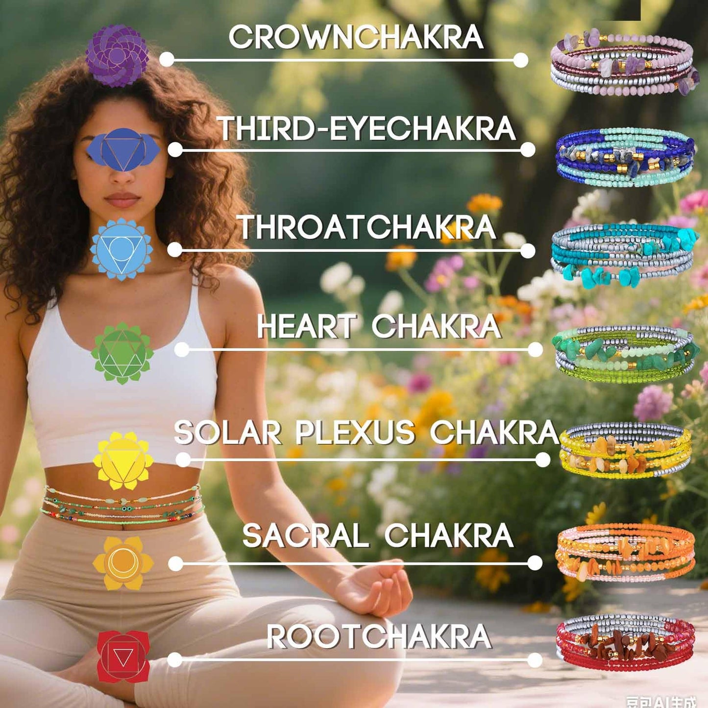 ELABEST Adjustable Handmade Waist Beads Stretchy 23-52 inch 8Pcs Chakra Body Belly Beaded Women Waist, Anklet, Bracelet, Necklace Jewelry with Screw clasp (Green, 39.3inch/100cm)