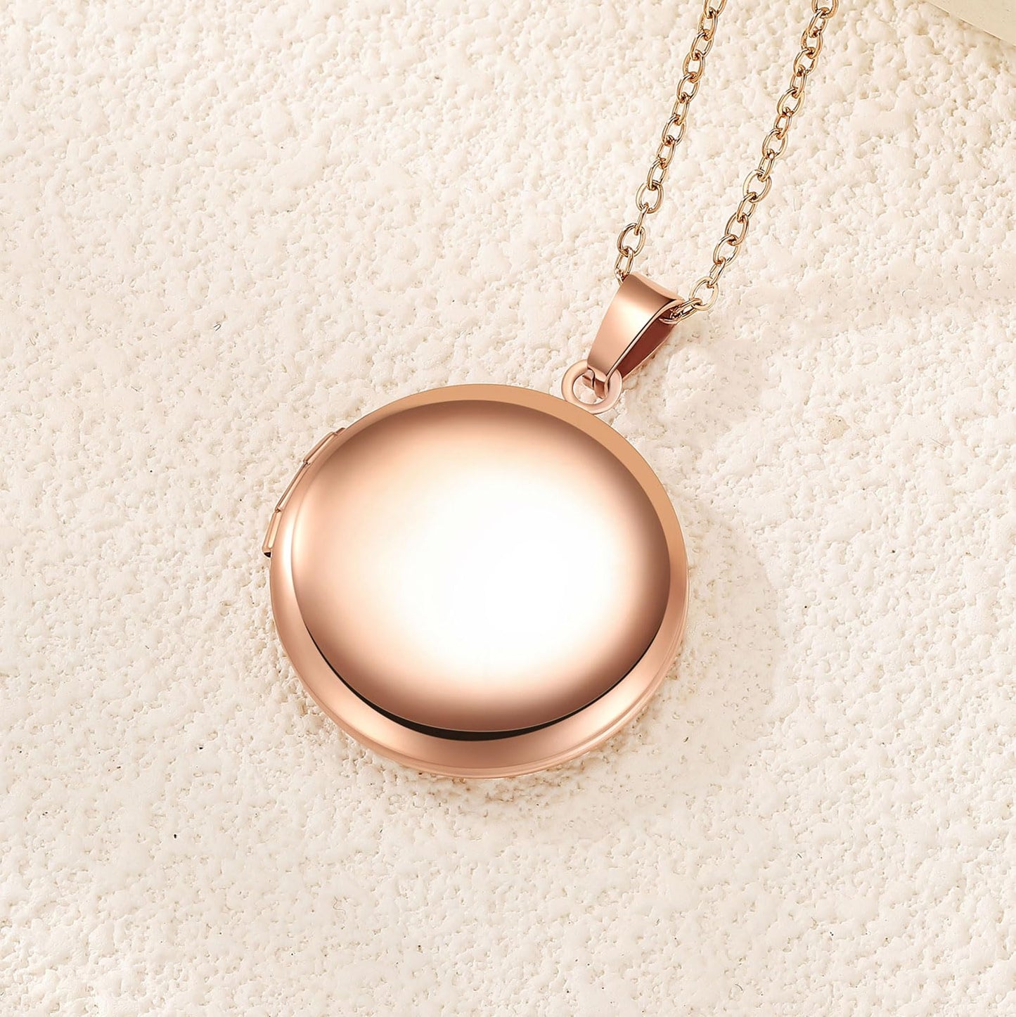 PHOCKSIN Rose Gold Round Locket Necklace 12 Birth Flowers Personalized Necklace that Holds Pictures Customized Gifts Locket Necklaces for Birthday