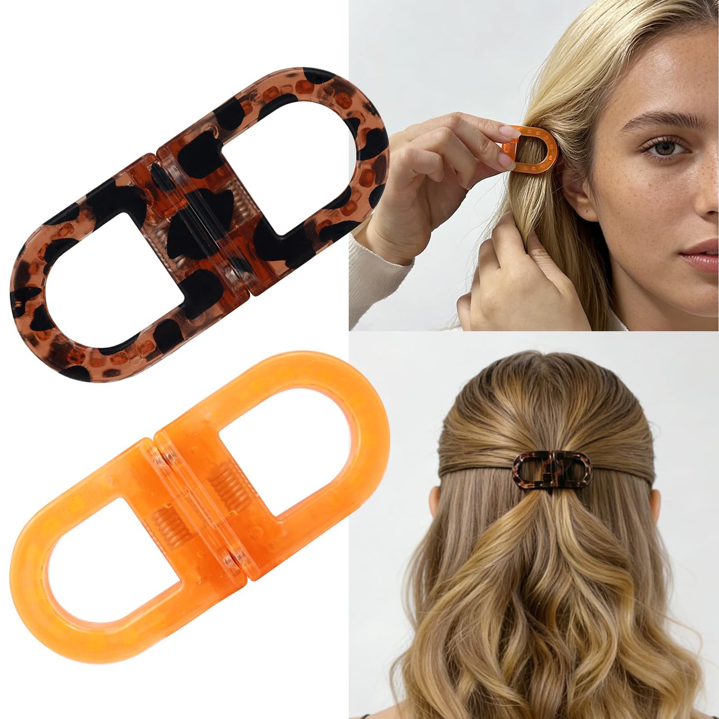 LIHELEI Magnetic Hair Clips, Seamless 2-in-1 Design Strong Hold No-Slip Hair Styling Clips for Women, DIY Cute Magnetic Seamless Hairstyling Accessories (2pcs)