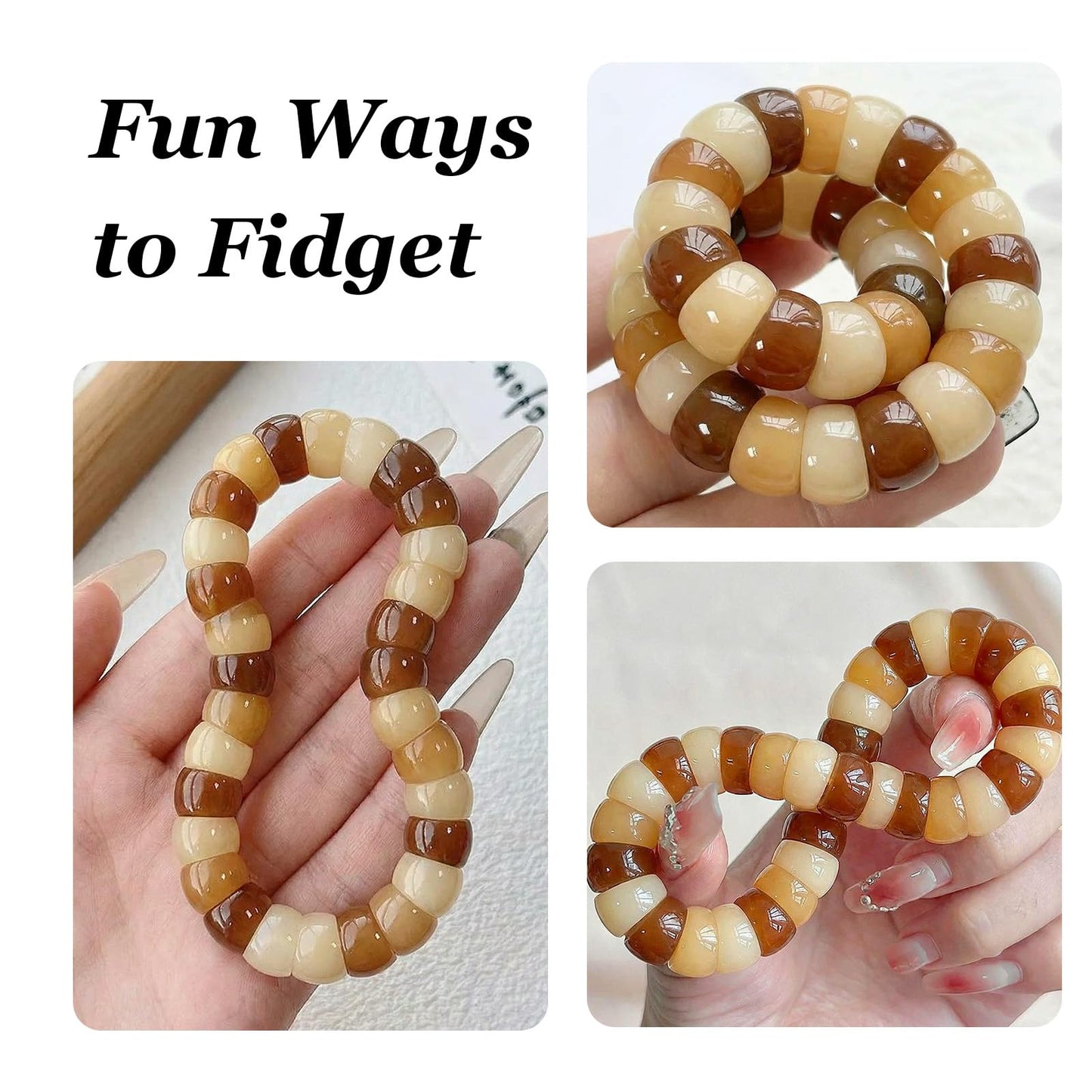 Embtrem Fidget Bracelet Bodhi Seed Bracelets Anxiety Fidget Bracelets Protection Healing Stretch Alleviate Anxiety Stress Protection Healing Bodhi Jewelry Gifts for Women Men