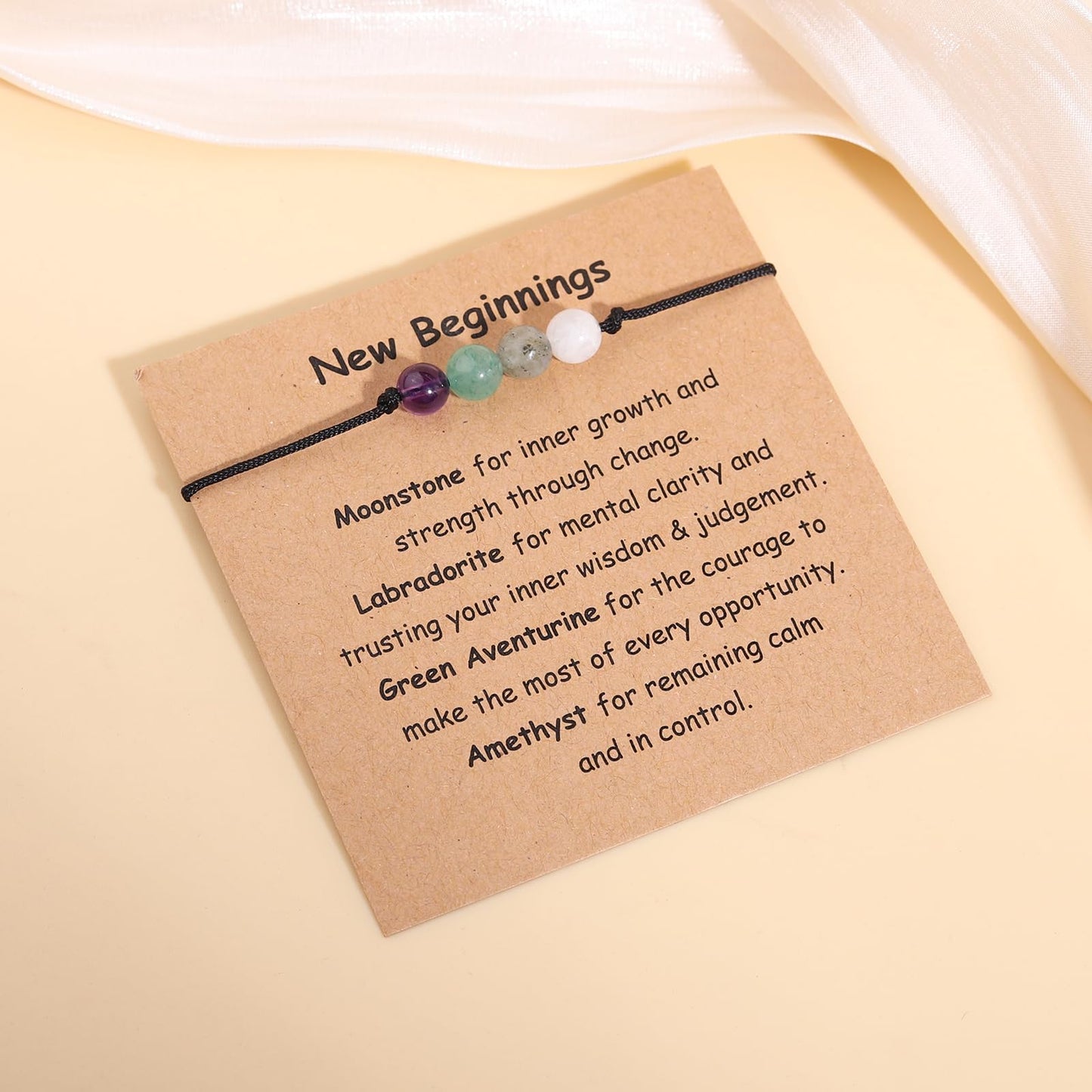 Korotho New Beginnings Gifts for Women, Divorce Gifts Christmas Crystal Bead Gift Inspirational Encouragement for Friends, Divorced Breakup Get Well Present for Women Spiritual Bracelets for Her