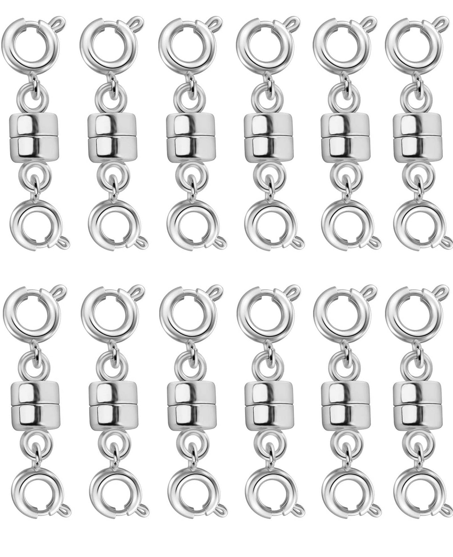 Dailyacc Magnetic Necklace Clasps and Closures, Double Open Bracelet Extender for Jewelry Converters Clasp (6 Gold, 6 Silver)