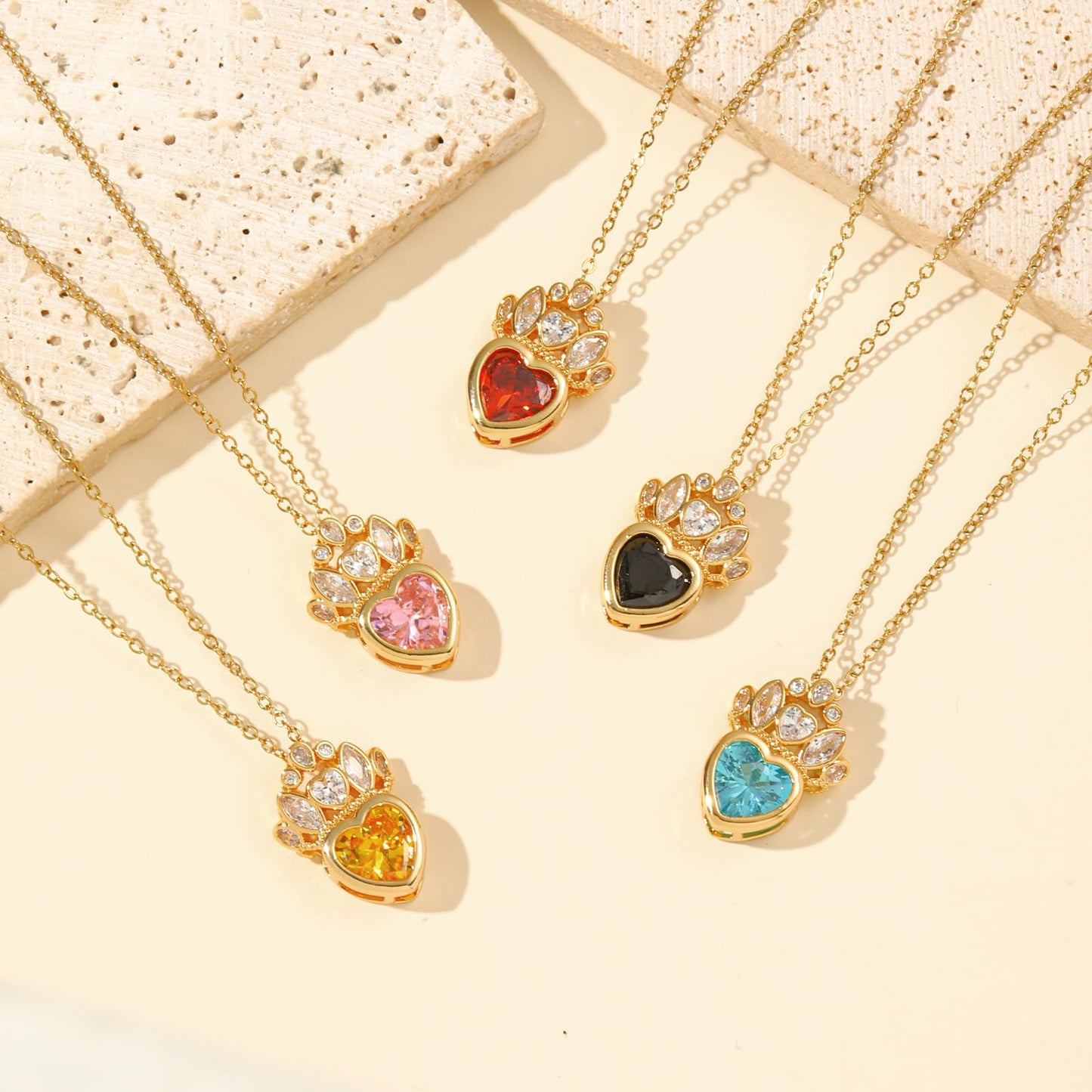 crataly Black Crown Heart Necklace for Women-Gold Plated Princess Necklace For Valentine's Day Mother's Day Christmas Birthday Gifts
