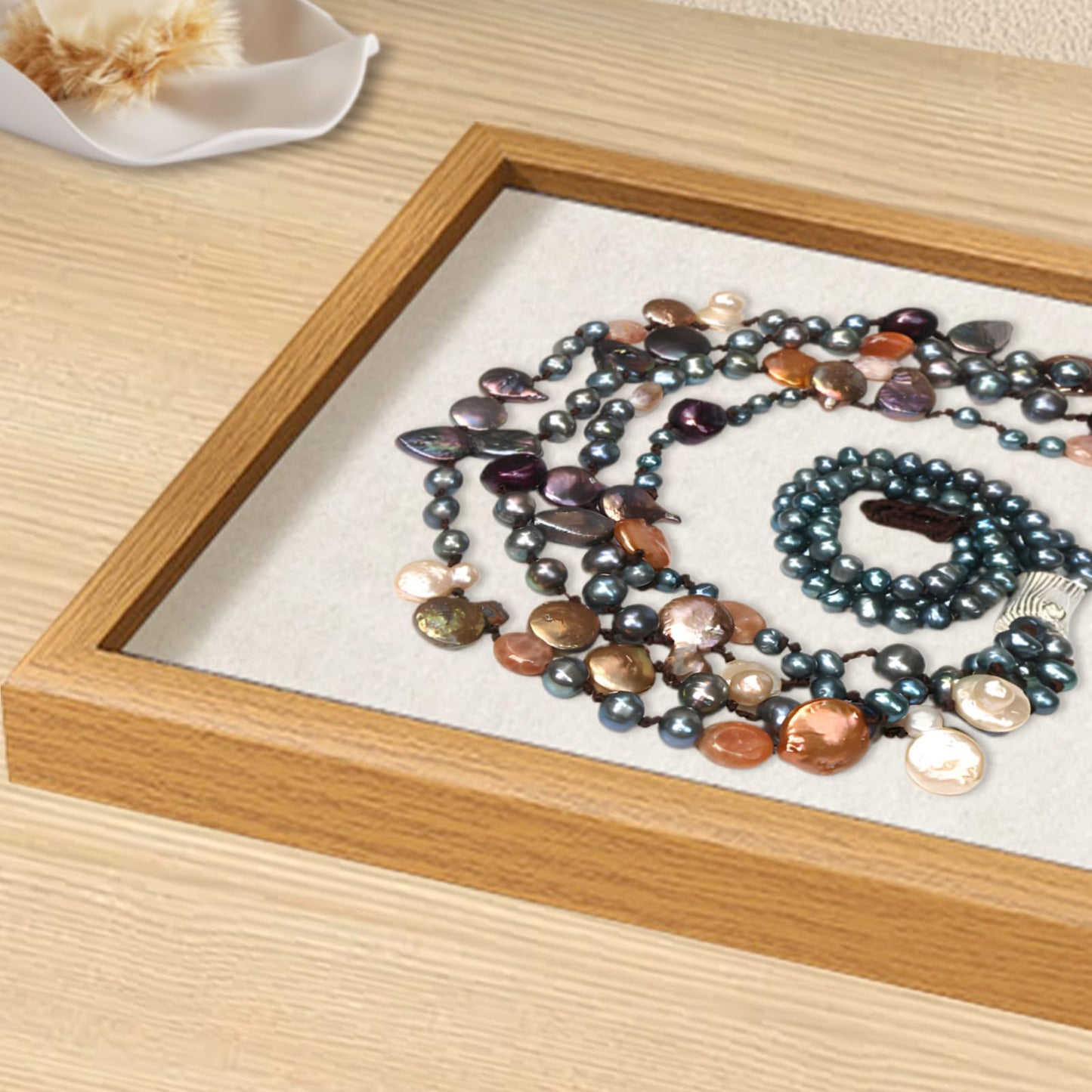 Handmade Freshwater Pearl Necklace for Women - Elegant Long Adjustable Real Pearls Strand with Vintage Beaded Charms Baroque Pearl Luxury Jewelry Gift