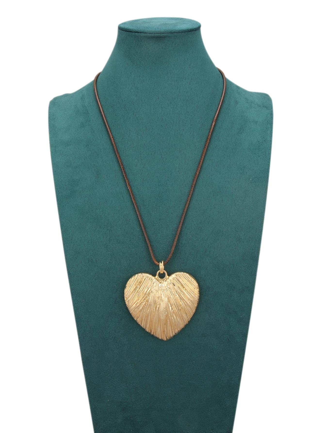 joymiao Boho Necklaces for Women Chunky Vintage Necklaces Large Pendant Necklace with Gold Heart Long Chain Bohemian Hippie Style