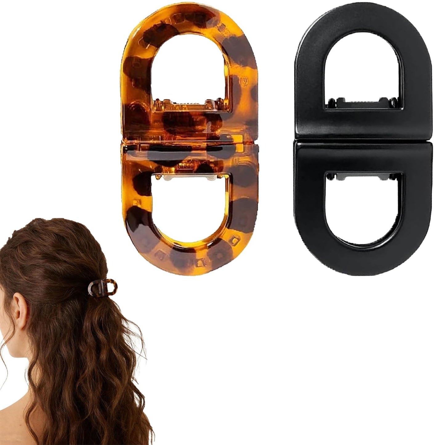 2Pcs Magnetic Hair Clips for Women, Strong Hold No-Slip Styling Clips, Seamless 2-in-1 Design for Thick/Thin Hair, Non-Dent Quick Snap Hairdressing Tools for Salon or Daily Use