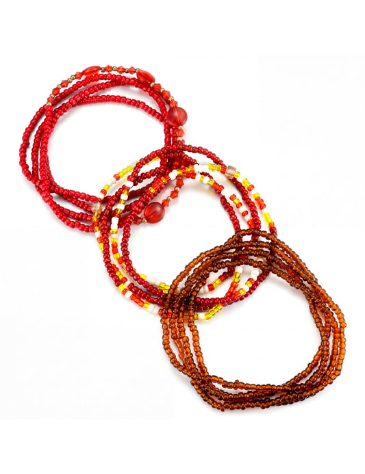 JeryWe Waist Beads for Women African Body Chain - Handmade Adjustable Colorful Elastic Waist Beads Stretching Body Accessories Belly Body Jewelry for Women Plus Size Beach Bikini Jewelry 02