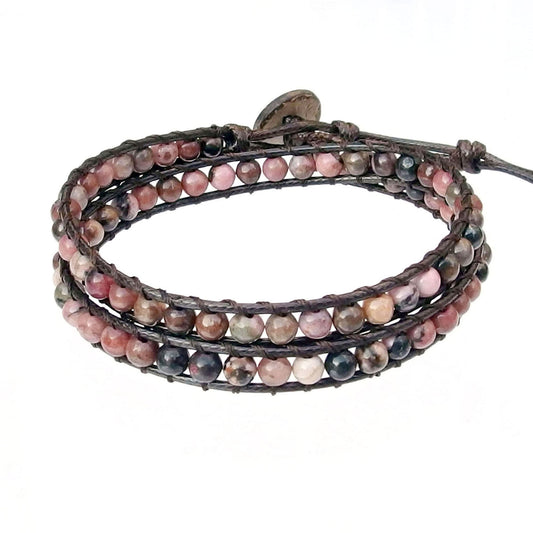 Ayriwoyi Wrap Bracelet for Women Beaded Stone Leather Wrap Bracelets for Women Bohemian Bracelet Adjustable Handmade Jewelry Gifts for Women