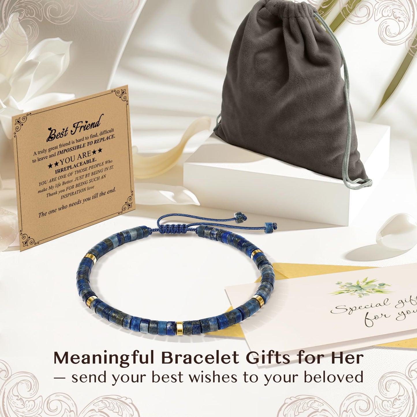 ZOKCC Friendship Bracelet Gifts for Women: Inspirational Natural Stone Bracelet for Women - Birthday Christmas Day Graduation Gifts for Friend, Sister, Bestie, BFF