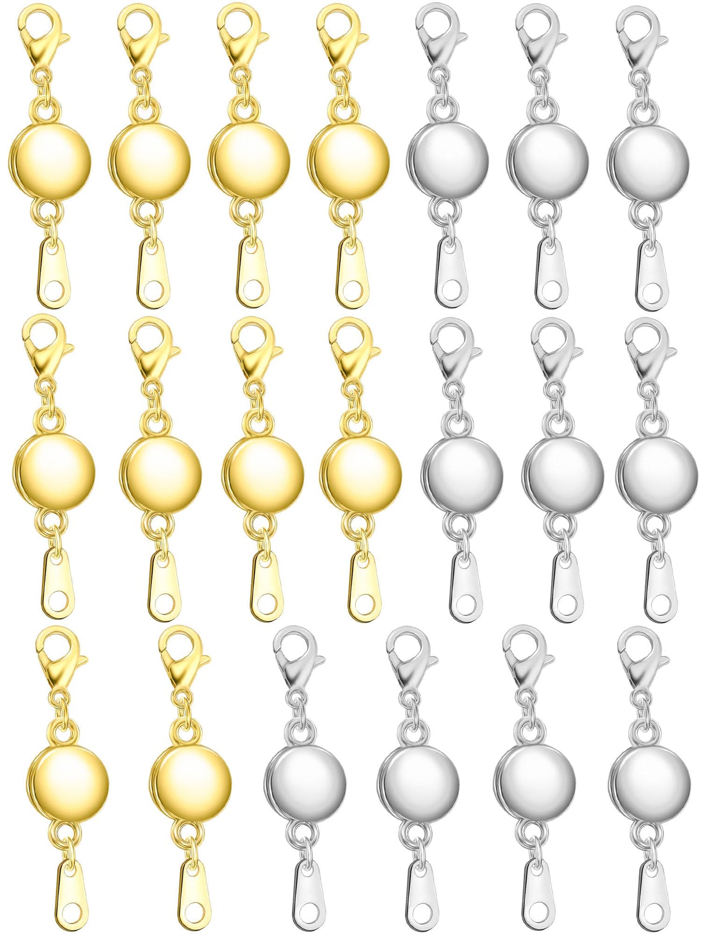 Dailyacc Magnetic Necklace Clasps and Closures - Round Bracelet Extender Clasps for Jewelry Making