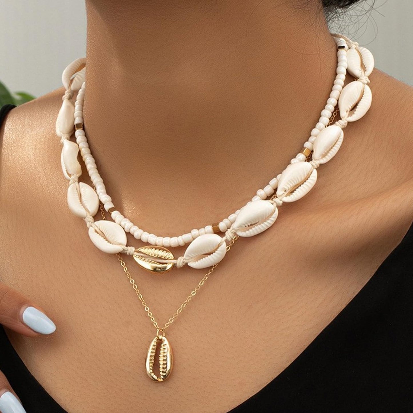 Your Always Charm Bohemian Shell Starfish Necklace for Women, Gold Layered Beach Jewelry, Coastal Vacation Outfits Accessories Cute Summer Dresses Trendy 2026