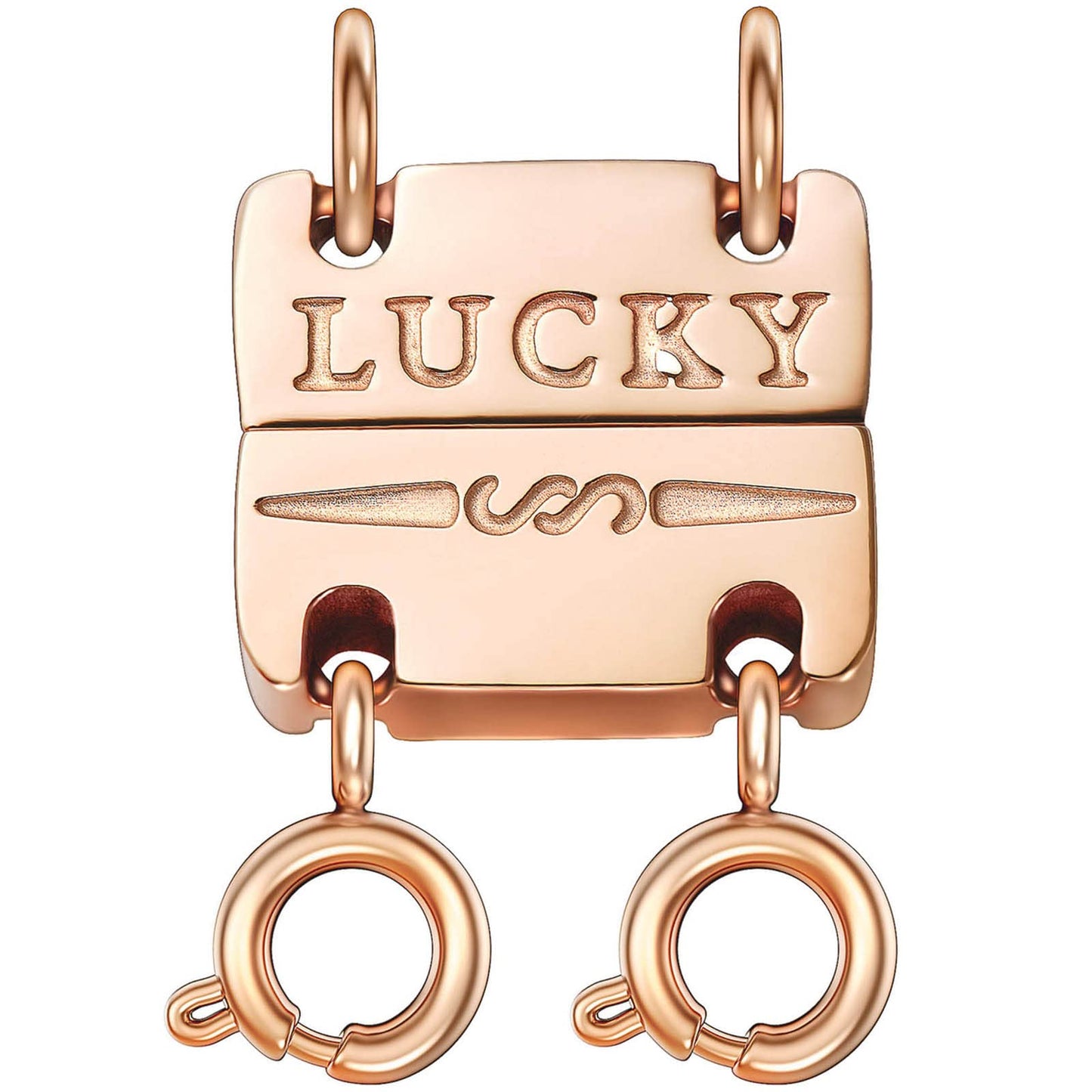 Qulltk Lucky Necklace Separator for Layering Strong Magnetic Clasps, 14K Gold and Silver Multiple Necklace Clasps for Layered Look