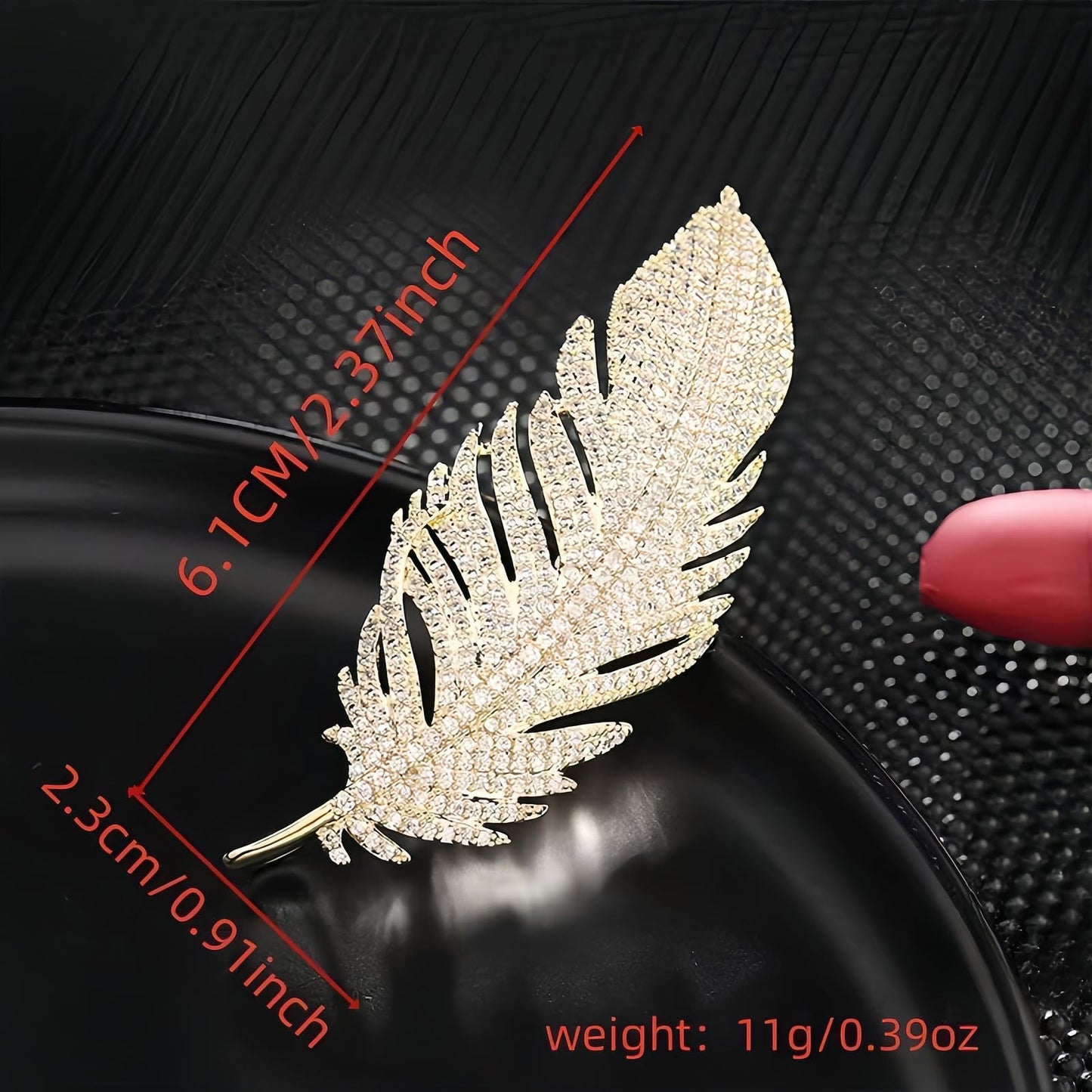 Yaximhozz 2pcs Rhinestone Feather Brooch Pin for Women Dress Elegant Stylish Crystal Brooches Fashion Accessories Pins Lapel Boutonniere Ideas Wedding Christmas Birthday Jewelry Easter Gift (01 Silver/Gold)