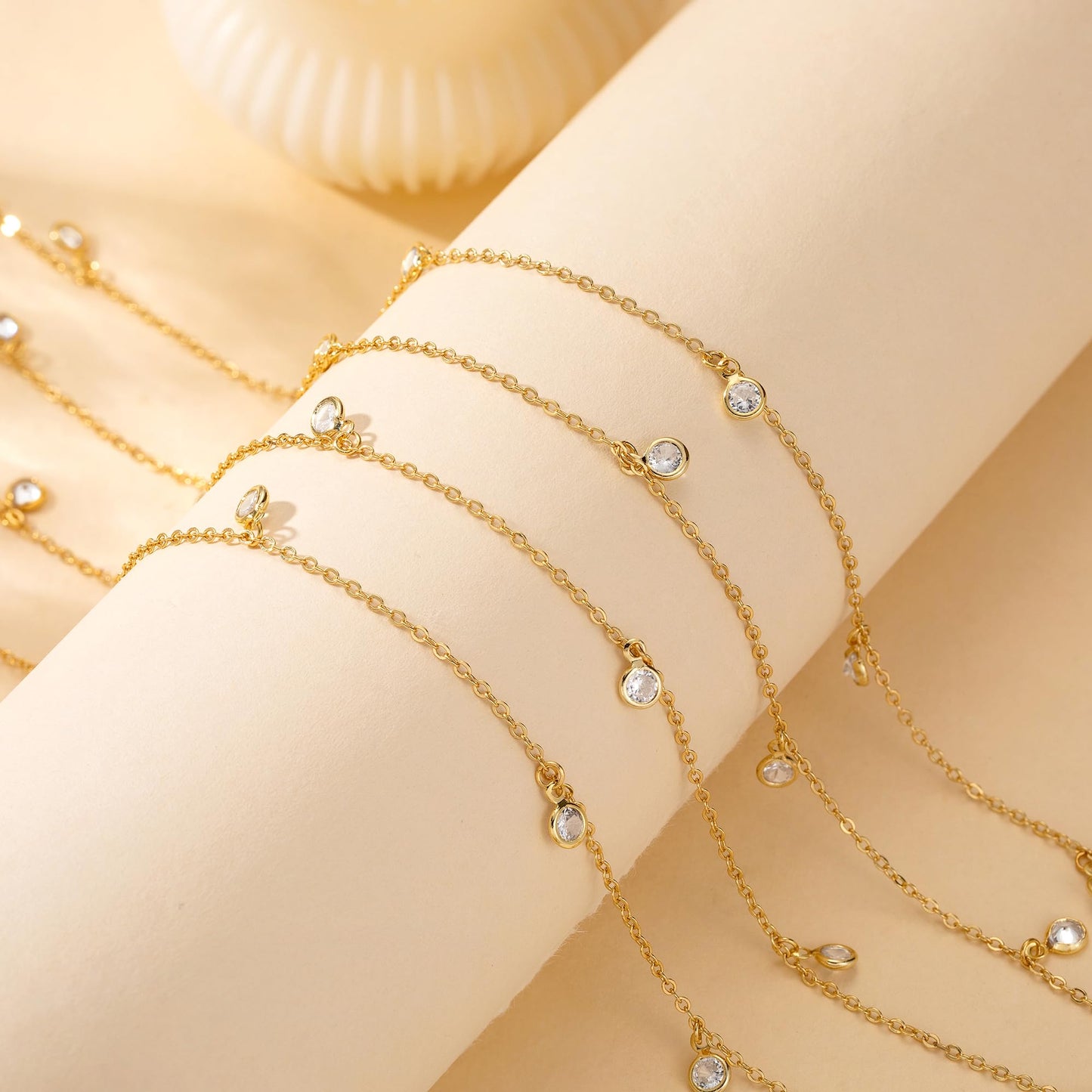 CHESKY Gold Waist Chain for Women Trendy, 14K Gold Plated Layered Belly Chain Adjustable Waterproof Sexy Beach Bikini Cubic Zirconia Chain Hypoallergenic Dainty Body Chain Jewelry for Women Gifts
