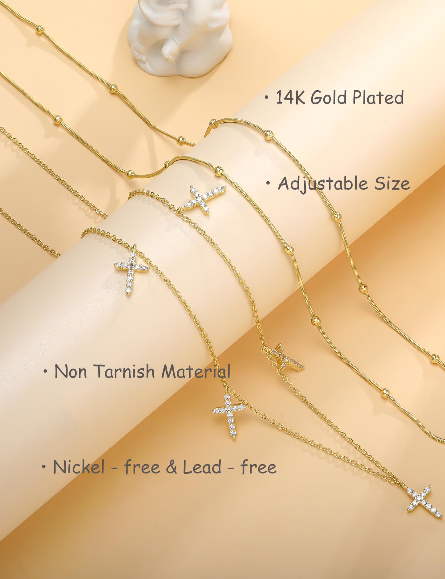 MOYAONE Waist Chain for Women 14K Gold Plated Waist Beads Belly Chain Dainty Layered Body Chain Belt Beach Jewelry for Women Sexy Waterproof Non Tarnish Adjustable Summer Jewelry Accessories