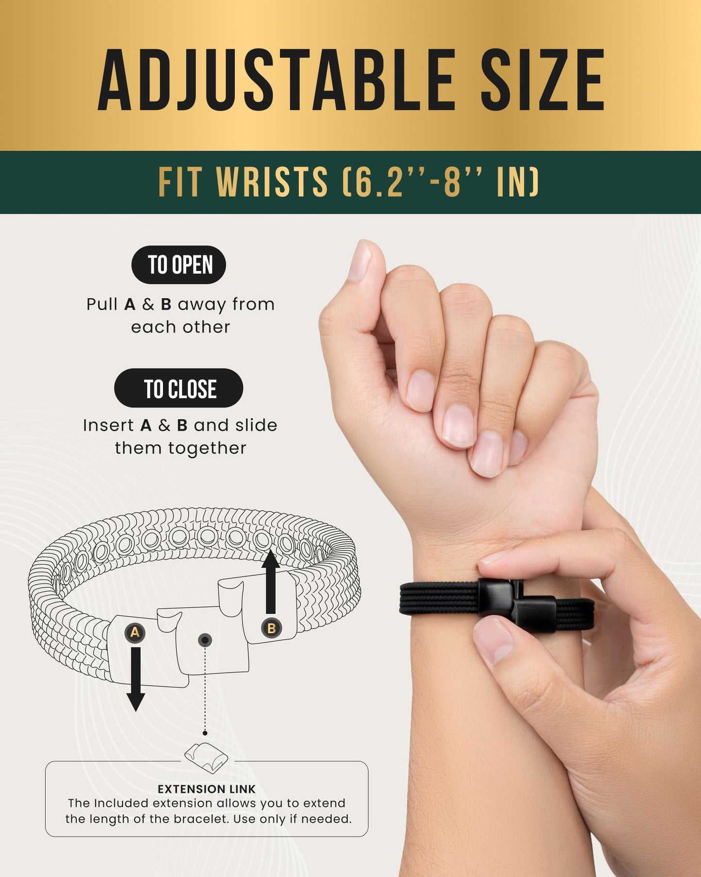 MagnetRX® Magnetic Sports Bracelet for Men – Ultra Strength Magnetic Balance Bracelet for Men & Women with Adjustable Clasp – Waterproof & Sweatproof Silicone Golf Bracelets for Everyday Wear