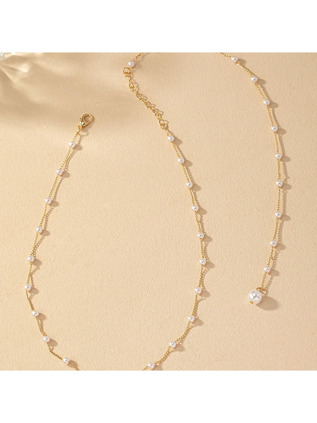 Longita Back Necklace Back Jewelry for Backless Dress Pearl Backdrop Necklace Long Body Chain for Backless Dress Sexy Dainty Elegant Body Chain Jewelry Women Prom Party Anniversary