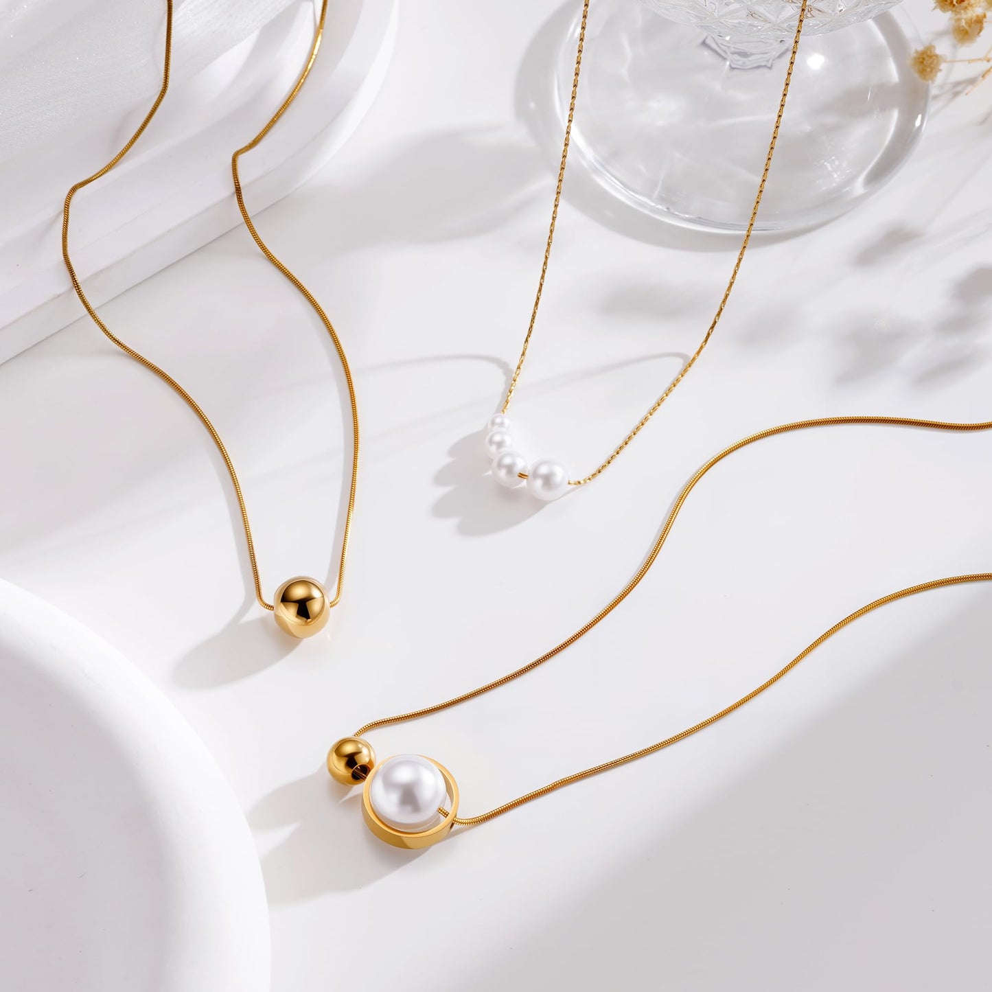 Rcidan Pearl Necklace for Women Long Baroque Pearl Choker Dainty Gold Beaded Necklaces,Birthday Wedding Jewelry Gifts