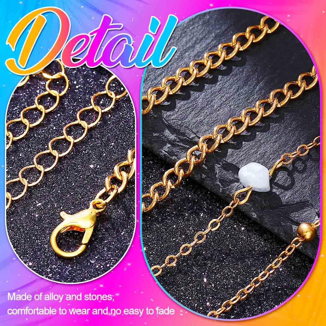 Asooll Stone Waist Chains Gold Layered Beads Belly Chain Summer Beach Bikini Body Accessory for Women (SET A, free size)