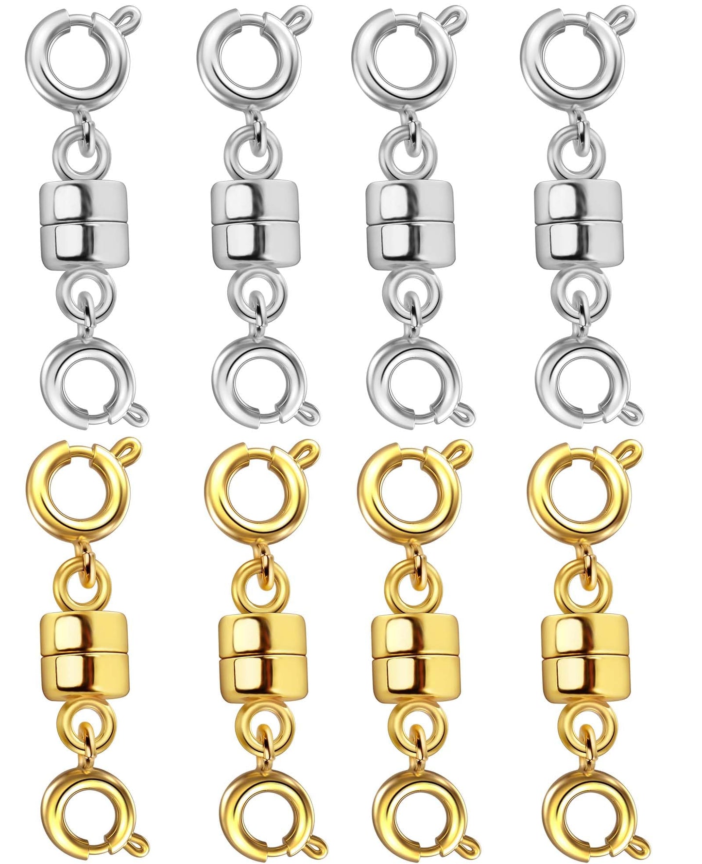 Dailyacc Magnetic Necklace Clasps and Closures, Double Open Bracelet Extender for Jewelry Converters Clasp (14k Gold, Silver)