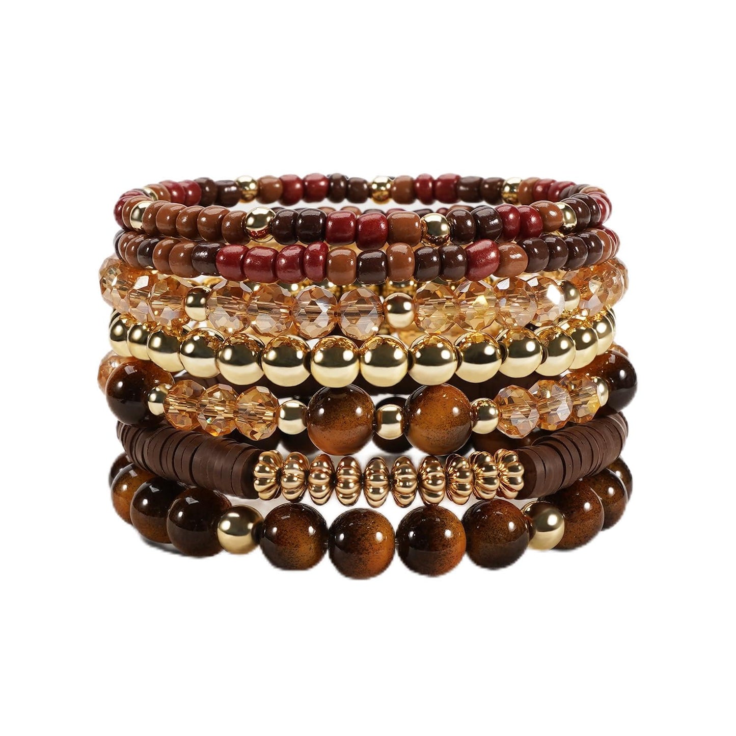 Briutn Bohemian Beaded Bracelet for Women Men Glass Beads Stackable Bracelet Boho Jewelry Accessories