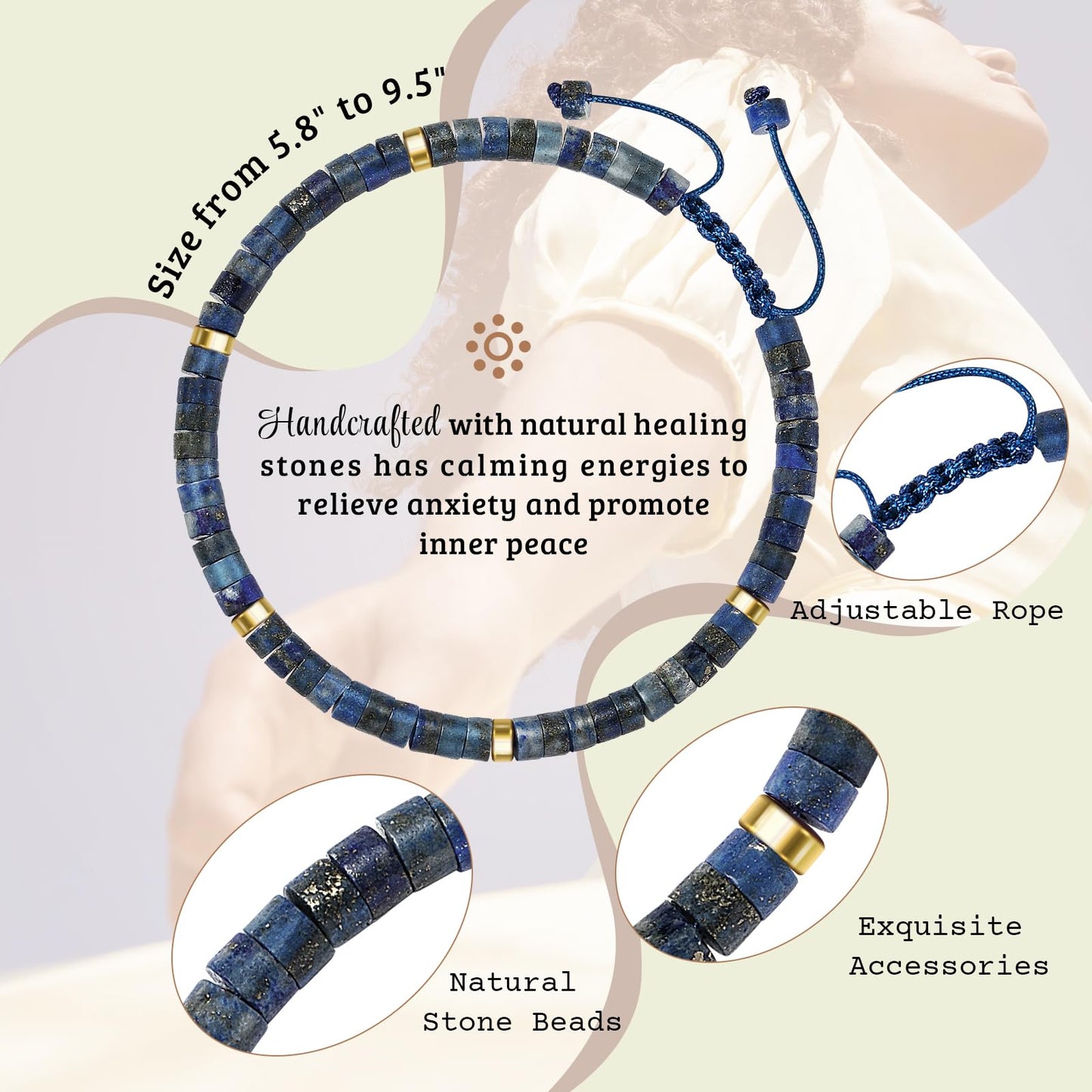 ZOKCC Inspirational Gifts Bracelets for Women Healing Natural Stone Bracelets - Get Well Soon Gifts for Women Sister Friend Bestie - Life is Tough But So are You Bracelet