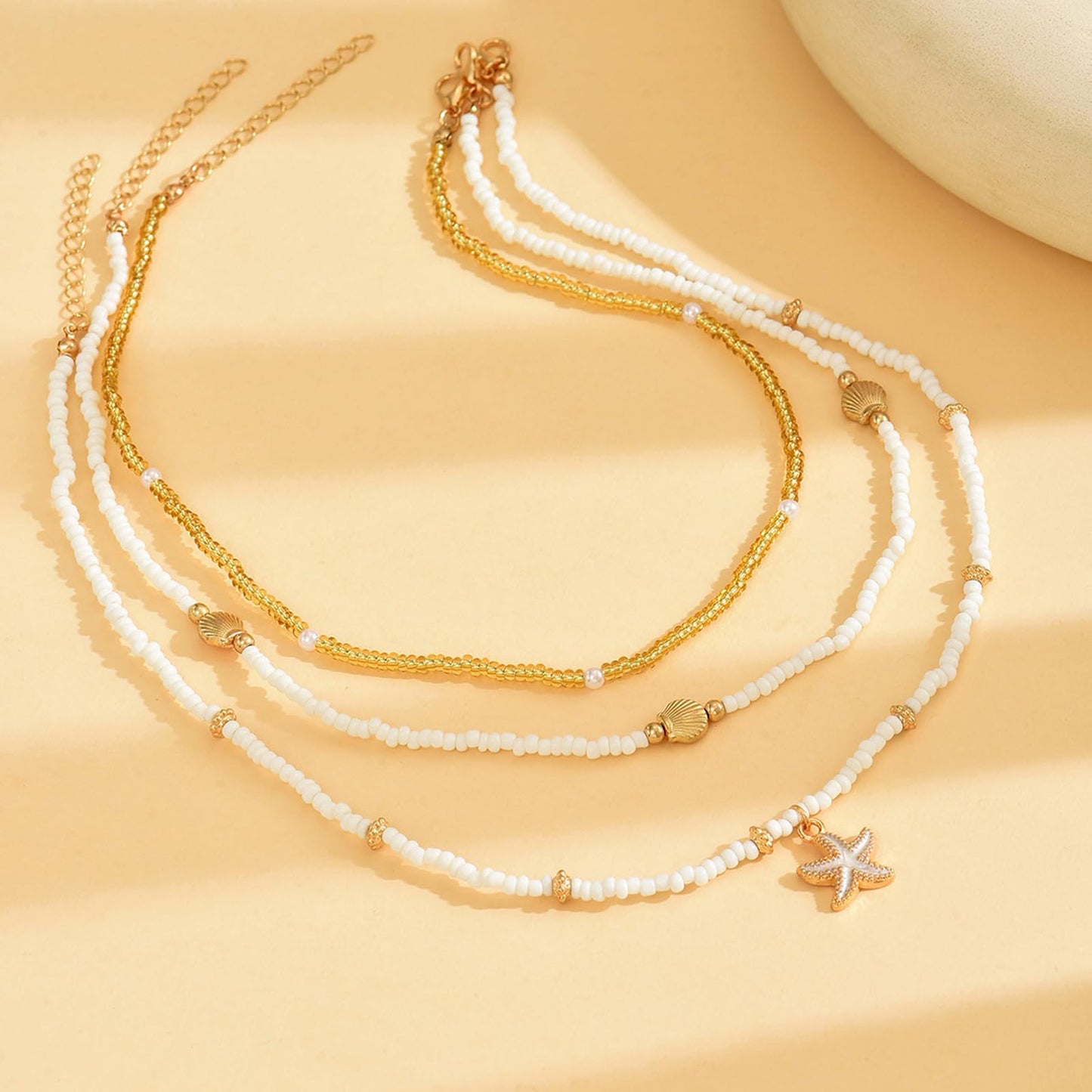 Your Always Charm Bohemian Shell Starfish Necklace for Women, Gold Layered Beach Jewelry, Coastal Vacation Outfits Accessories Cute Summer Dresses Trendy 2026