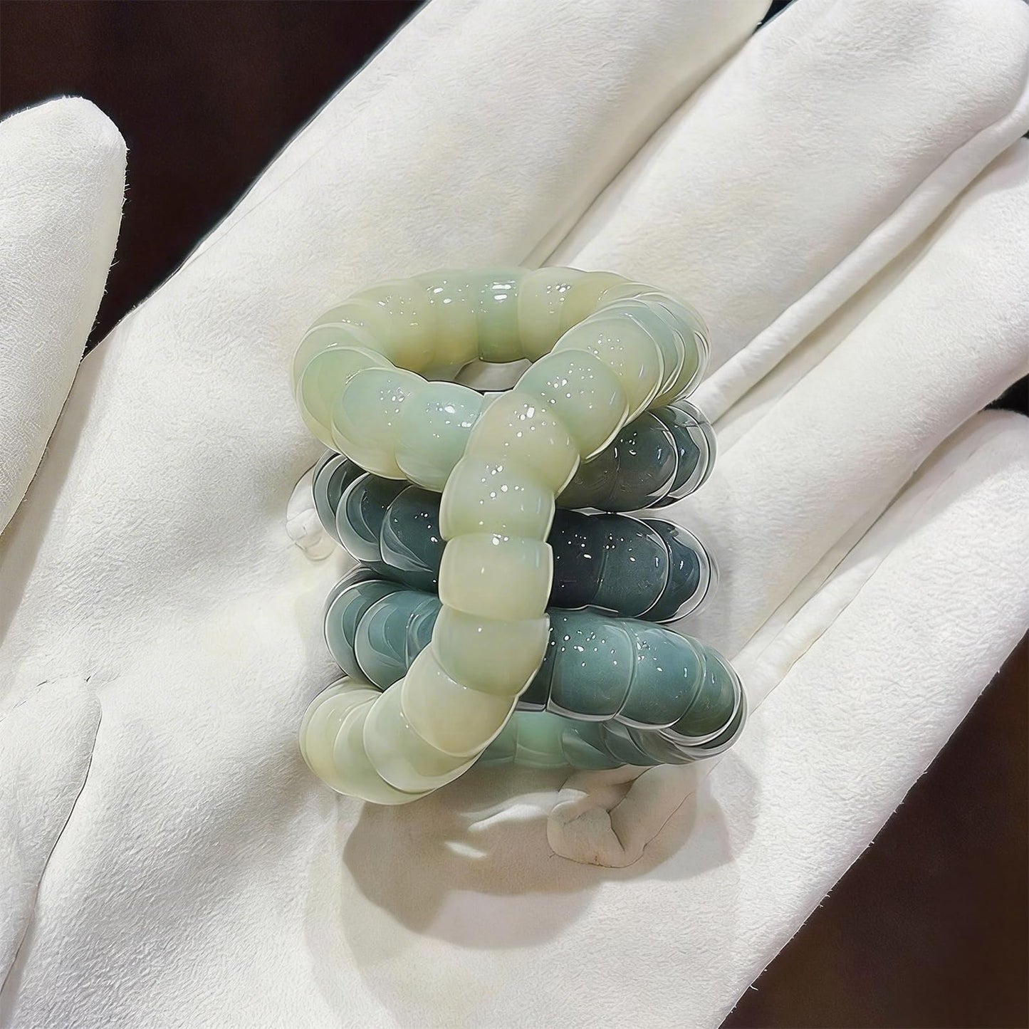 Embtrem Natural Green Bodhi Fidget Bracelet for Women, Anxiety Bracelet Stress Relief, Mudi Fidget Bracelet, Boho Layered Fashion Jewelry, Summer Casual Accessories