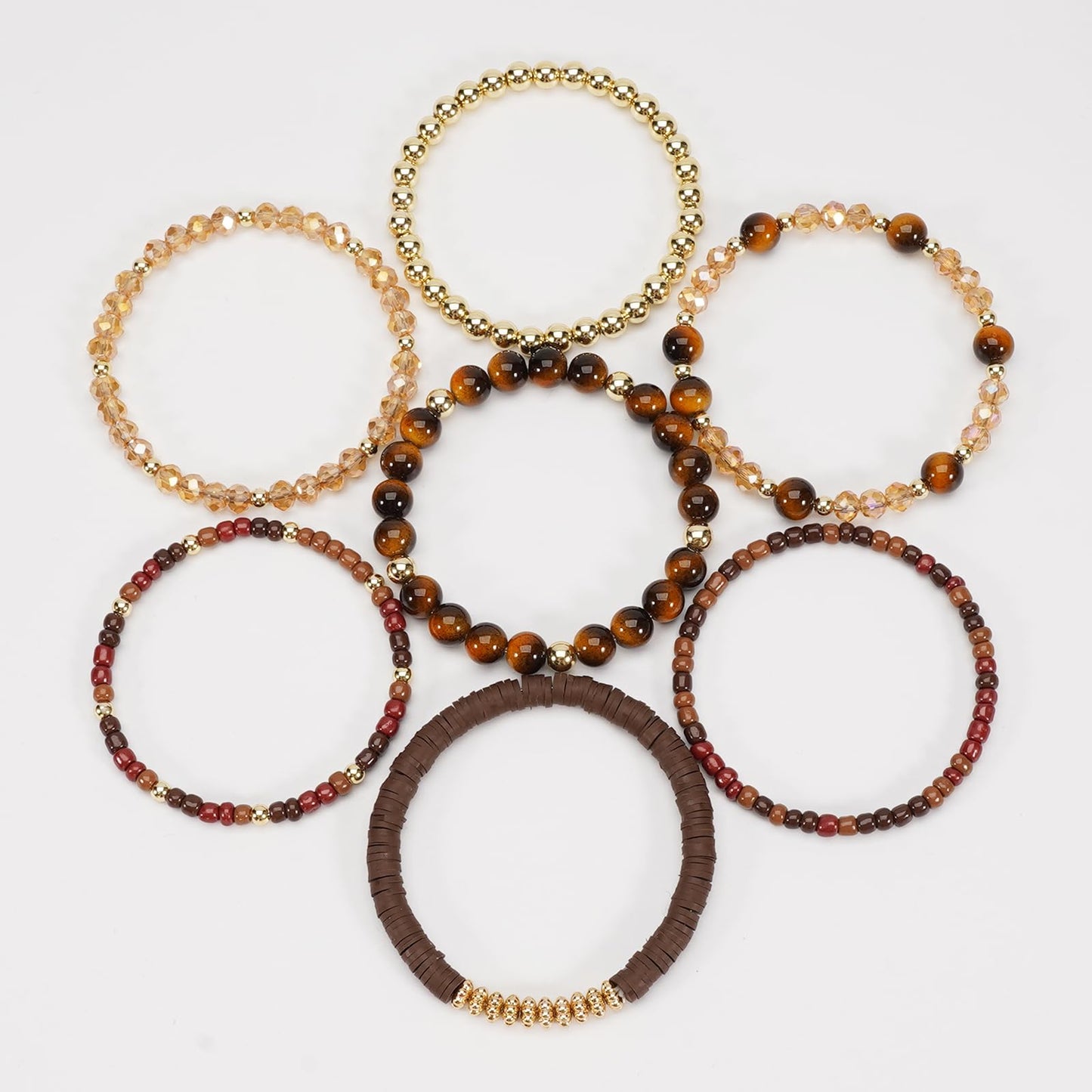 Briutn Bohemian Beaded Bracelet for Women Men Glass Beads Stackable Bracelet Boho Jewelry Accessories