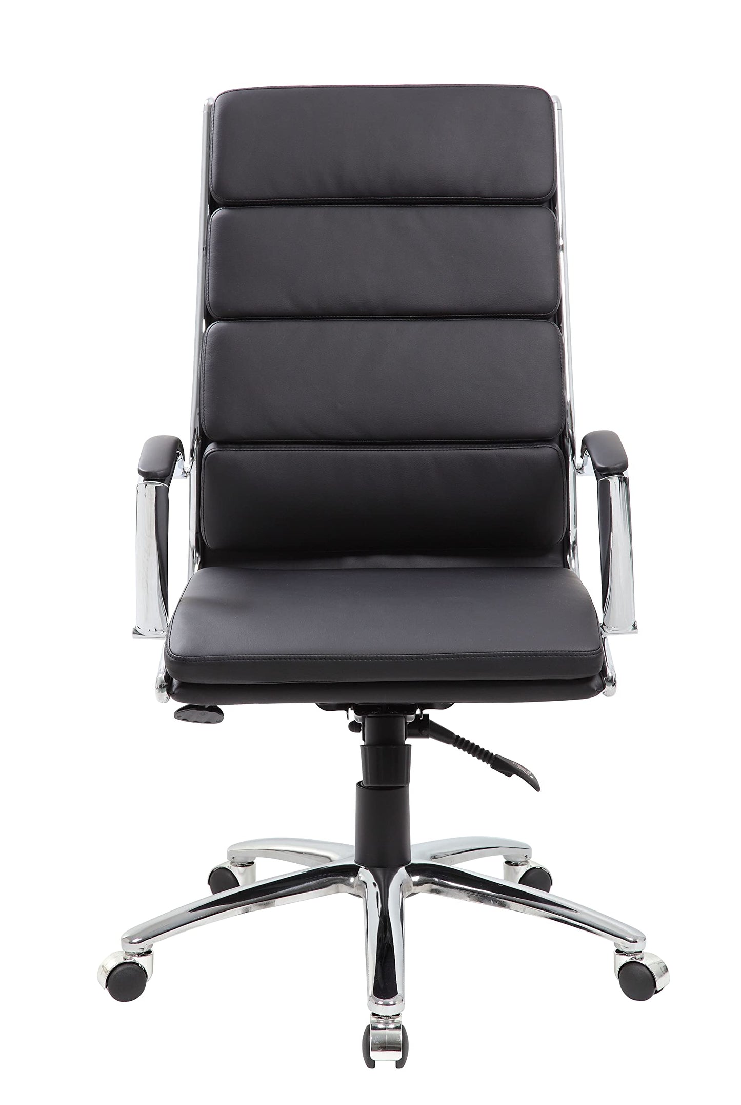 Boss Office Products CaressoftPlus Executive Chair, Traditional, Metal Chrome Finish (B9471-BK)