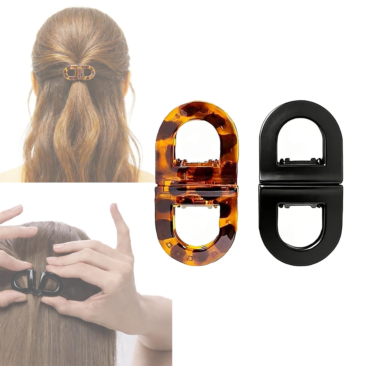 Magnetic Hair Clips – Strong Hold No-Slip Magnetic Hair Styling Clips for Women, Seamless 2-in-1 Design for Easy Everyday Hairstyles, Clip No Crease, Perfect for Daily Hair Styling（2.95 in*1.18 in）