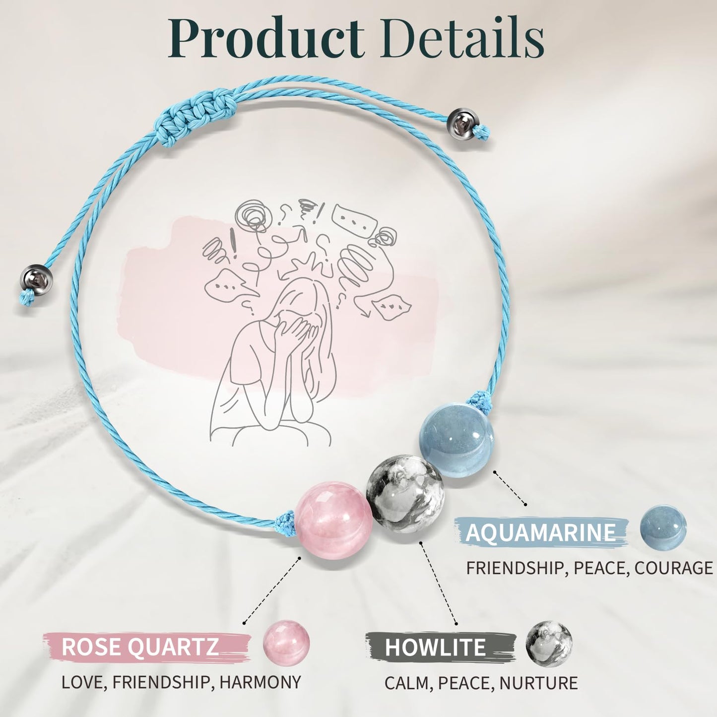 ZOKCC Crystal Healing Bracelets Gifts for Women: Spiritual Natural Healing Stone Anxiety Protection Bracelets Birthday Christmas Gifts for Friends Sister Coworker Nurse Teacher