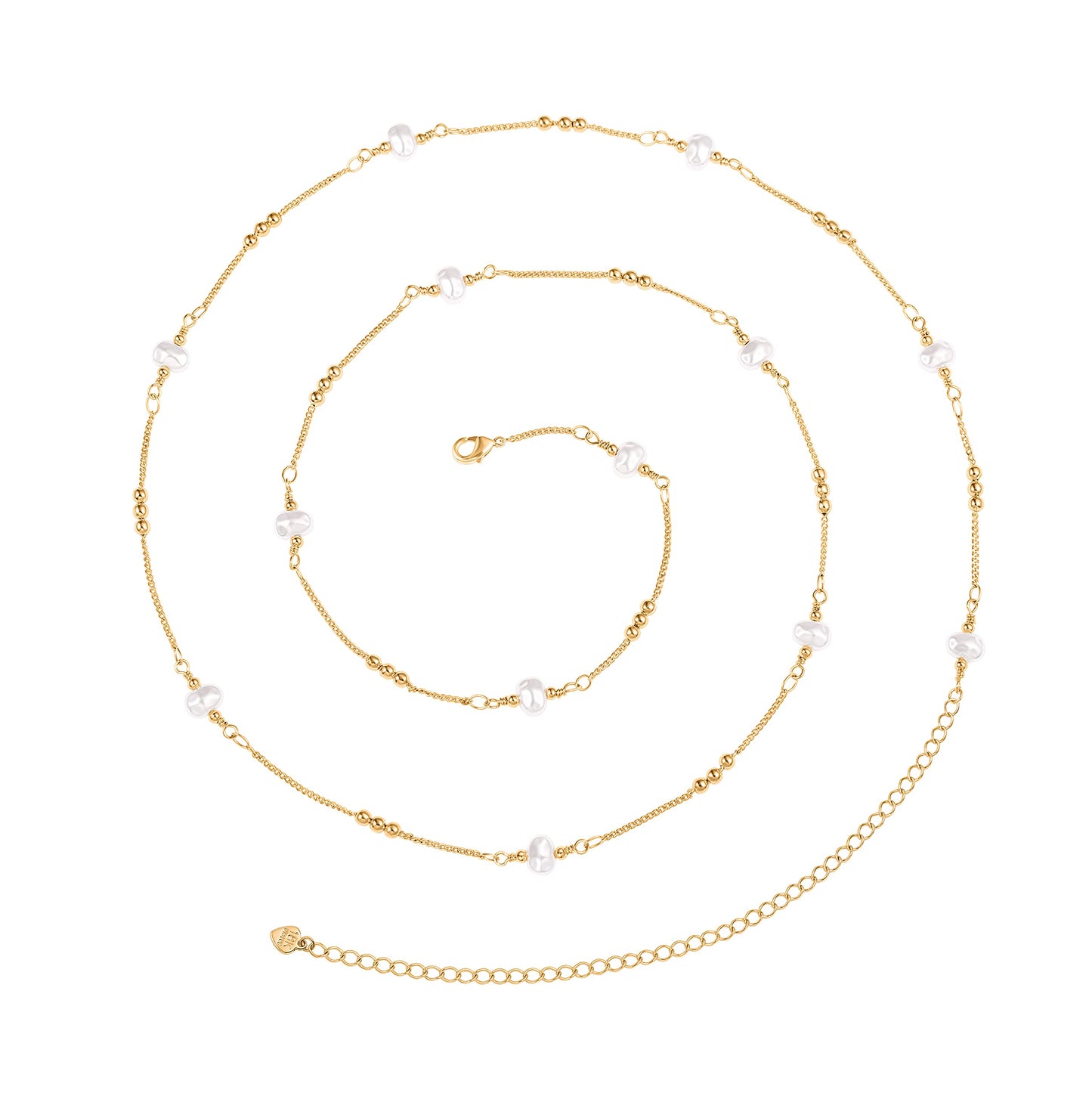 PEARLADA Baroque Pearl Waist Beads 18k Gold Plated Belly Chain Sexy Beach Bikini Body Chain Trendy Boho Waist Jewelry Dainty Beach Accessories