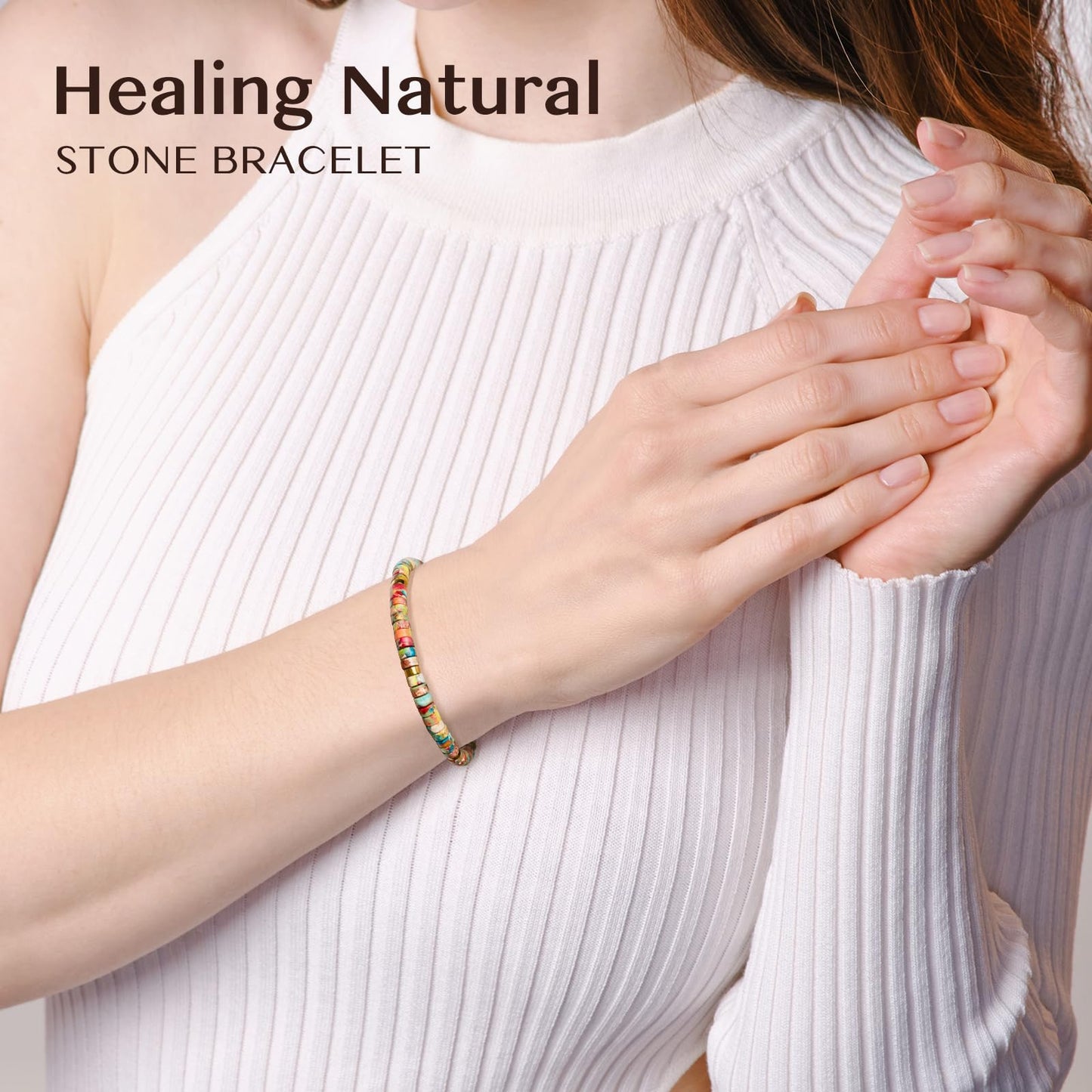 ZOKCC Friendship Bracelet Gifts for Women: Inspirational Natural Stone Bracelet for Women - Birthday Christmas Day Graduation Gifts for Friend, Sister, Bestie, BFF