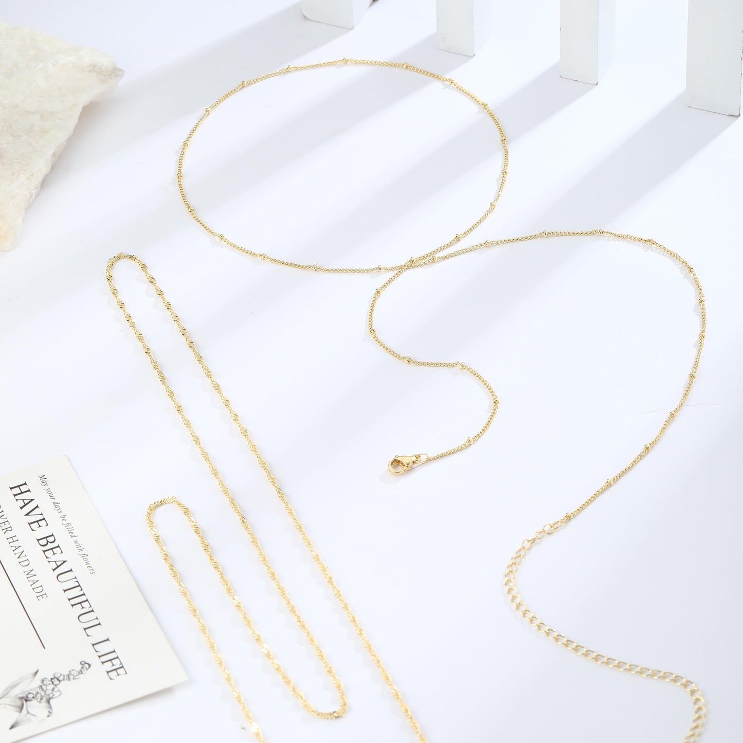 Kyerlyn Gold Plated Waist Chain Satellite Body Chain Layered belly rope Chains Sexy Bikini Beach for Women Waterproof Adjustable 2PCS 26.5-33Inch