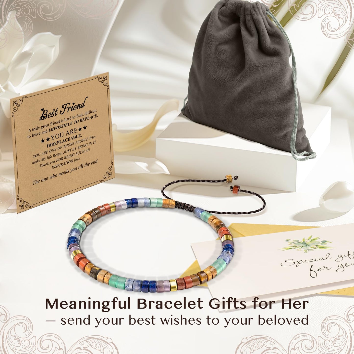 ZOKCC Friendship Bracelet Gifts for Women: Inspirational Natural Stone Bracelet for Women - Birthday Christmas Day Graduation Gifts for Friend, Sister, Bestie, BFF