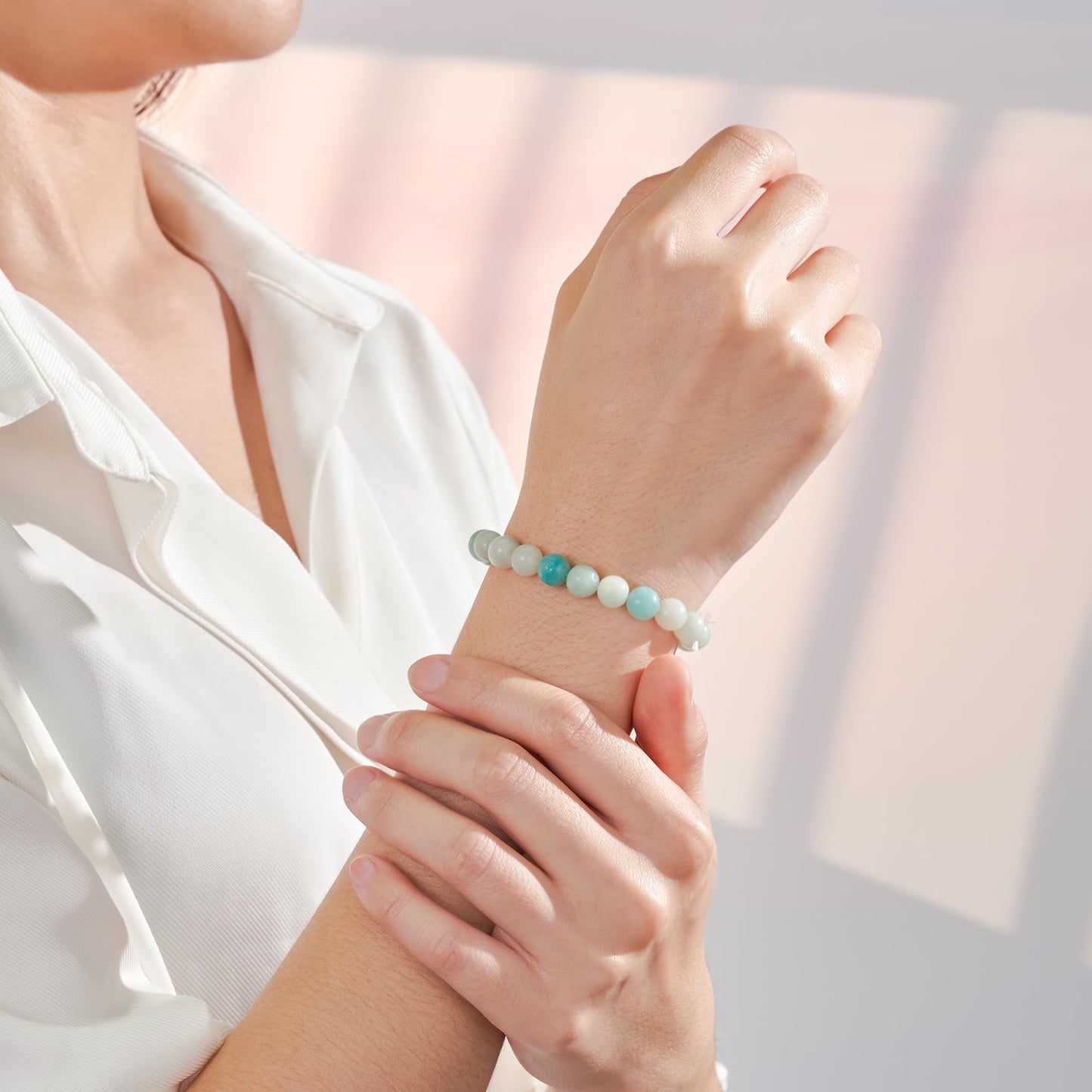 Seyaa Amazonite Bracelet, Beaded Bracelet for Women, Natural Crystal Stone Bracelet