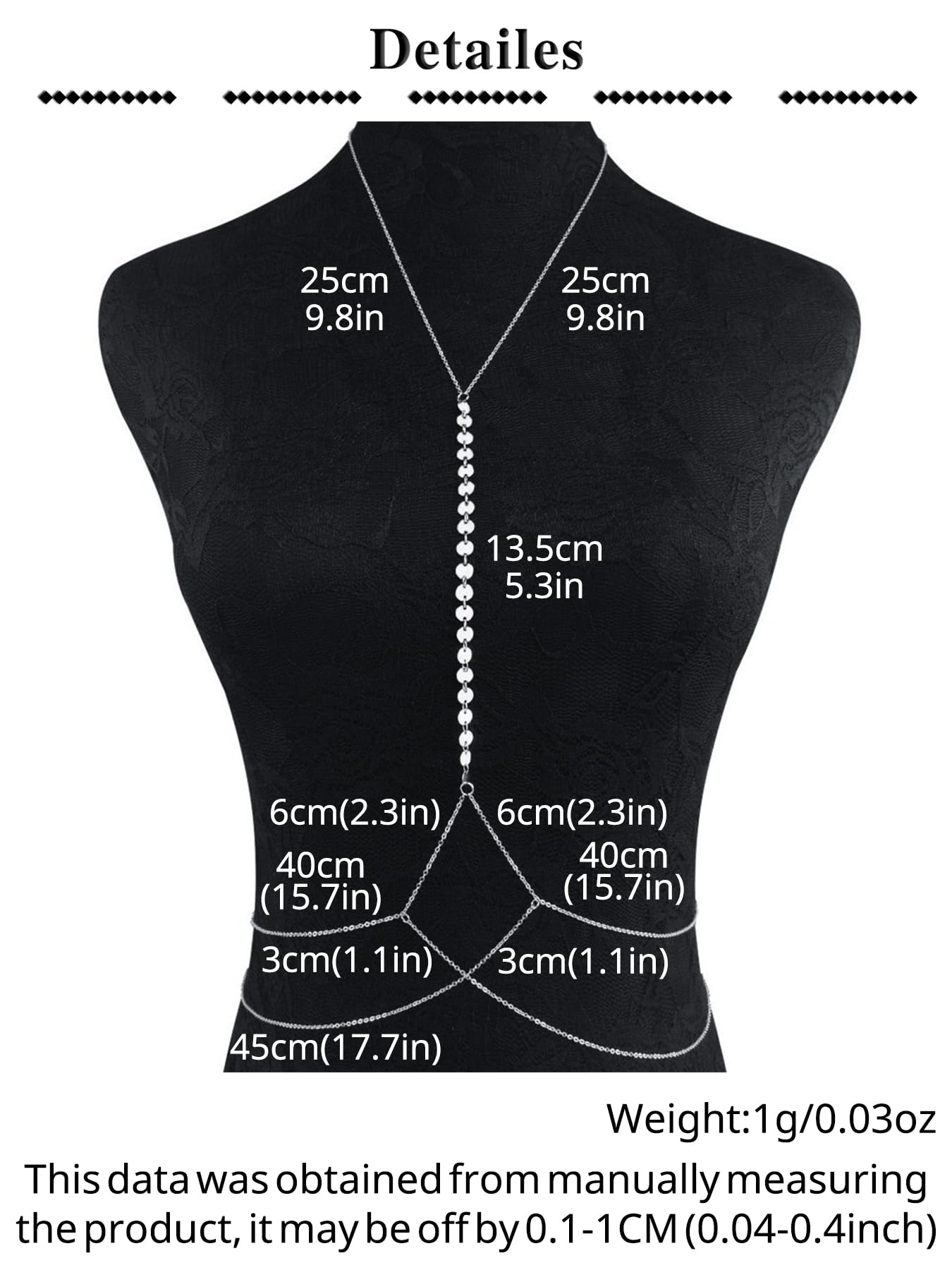 Longita Silver Body Chain Jewelry for Women Body Jewelry for Women Sexy Bikini Bra Chains Summer Holiday Accessories Trendy Dainty no Tarnish Waterproof